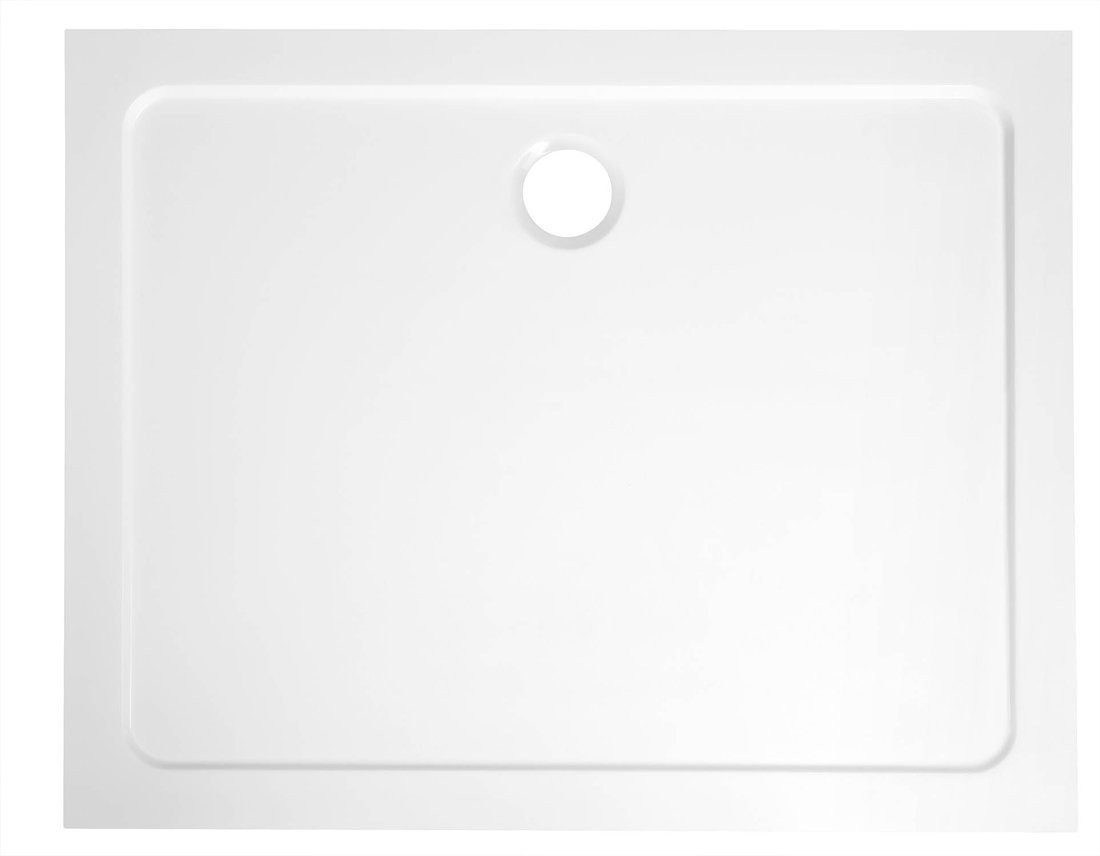 Aqualine Duschwanne TECMI Gussmarmor-Duschwanne, Rechteckig 90x80cm, Weiß, Rechteckig, Aqualine-PQ9080