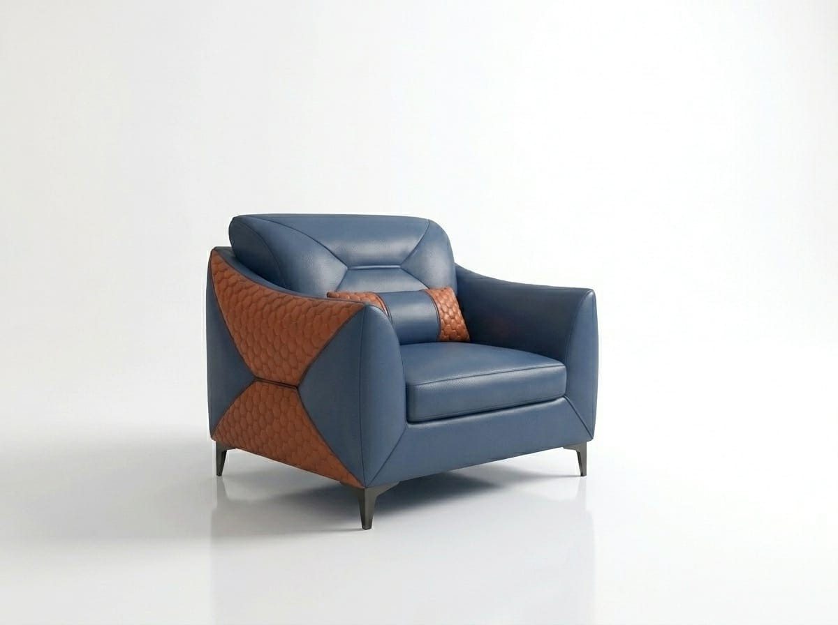 Xlmoebel Wohnlandschaft Moderner Relax-Sessel in Orange und Blau für das Wohnzimmer, 1 Teile, Made in Europa