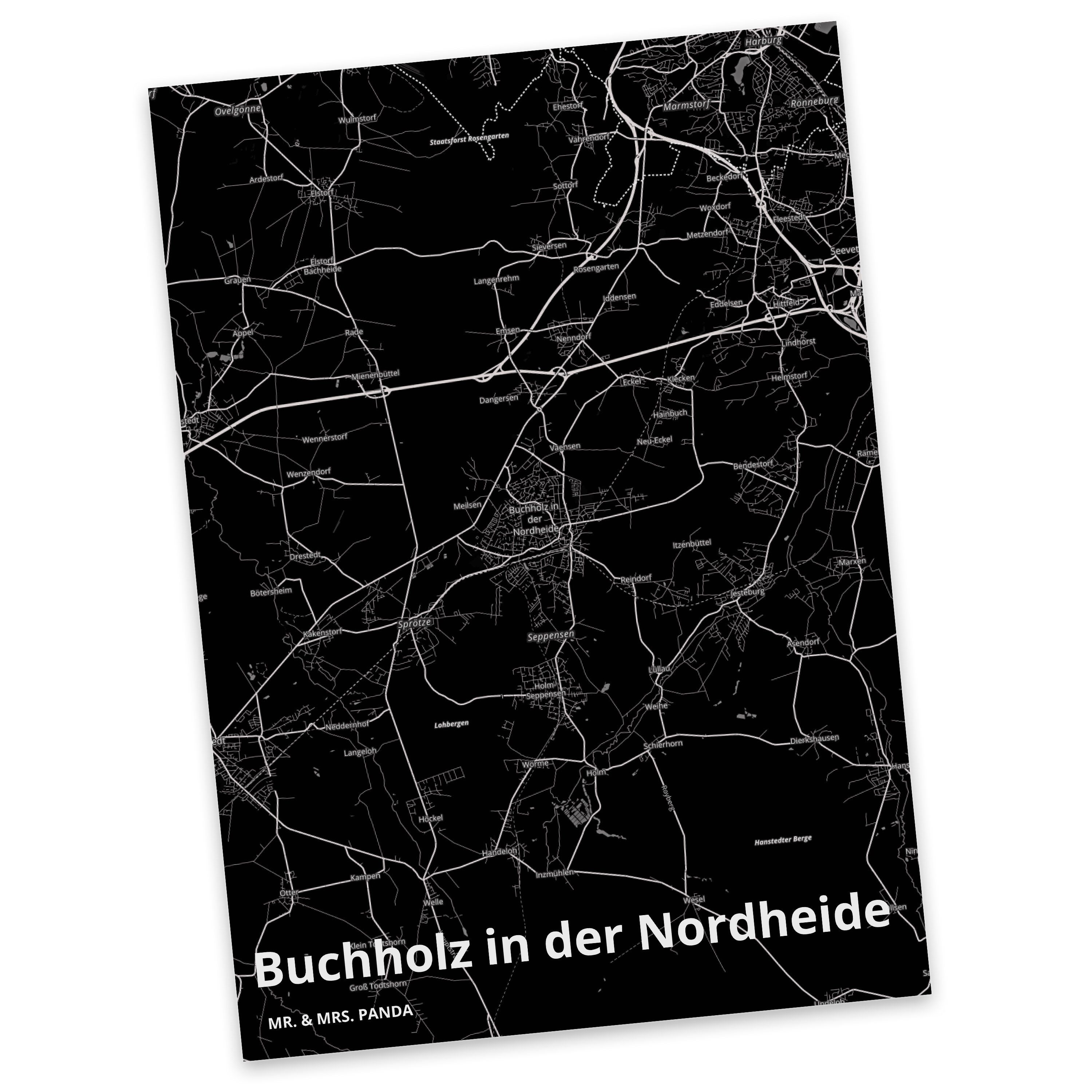& Landkar Nordheide Buchholz Stadt, Karte Geschenk, Panda Stadt Postkarte Mrs. in - der Mr. Dorf