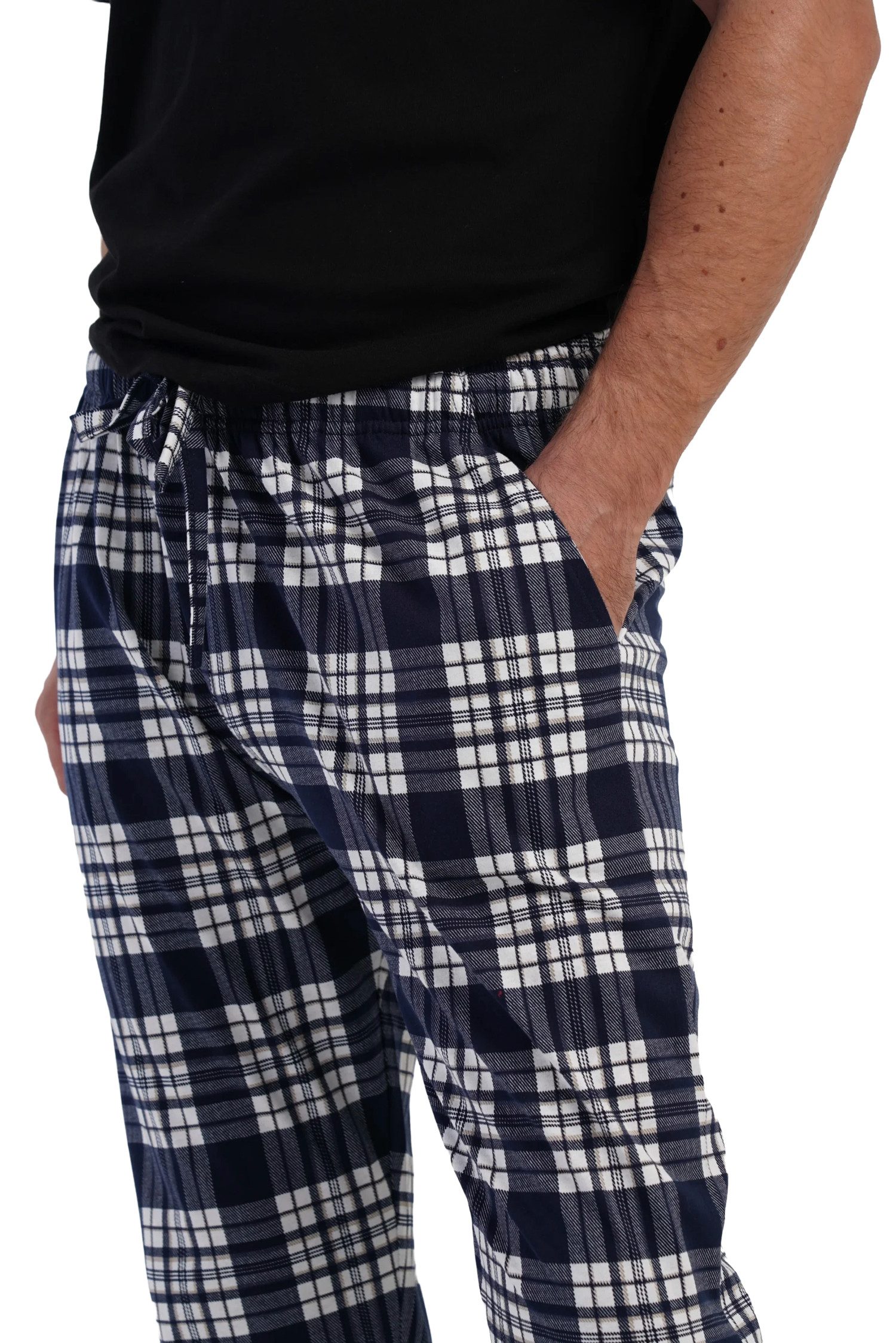 Vienetta Pyjamahose Man (1-tlg., 1-teilig) Herren Schlafhose lang Relaxhose Homewearhose Baumwolle große Größen