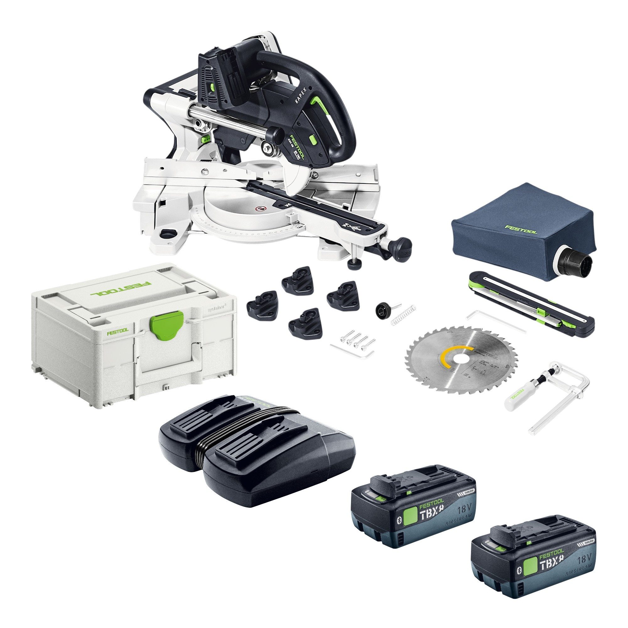 FESTOOL Akku-Kapp-Gehrungssäge KAPEX KSC 60 EB-Basic Akku Kapp Zugsäge 18 V / 36 V 216 mm Brushless