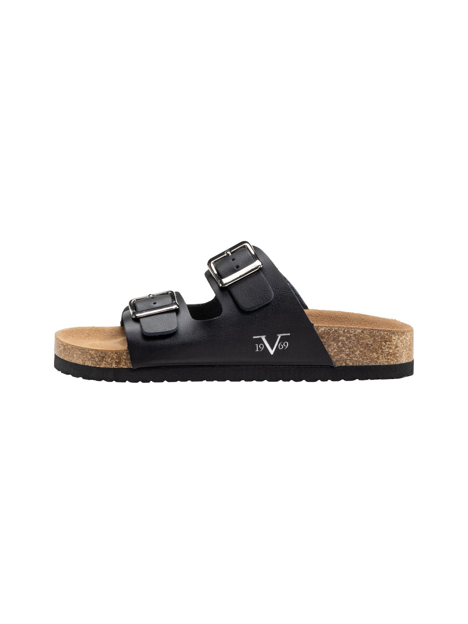 19V69 ITALIA SASSARI ACTION Sandale Damen Pantolette aus Leder mit anatomischem Kork-Lederfußbett