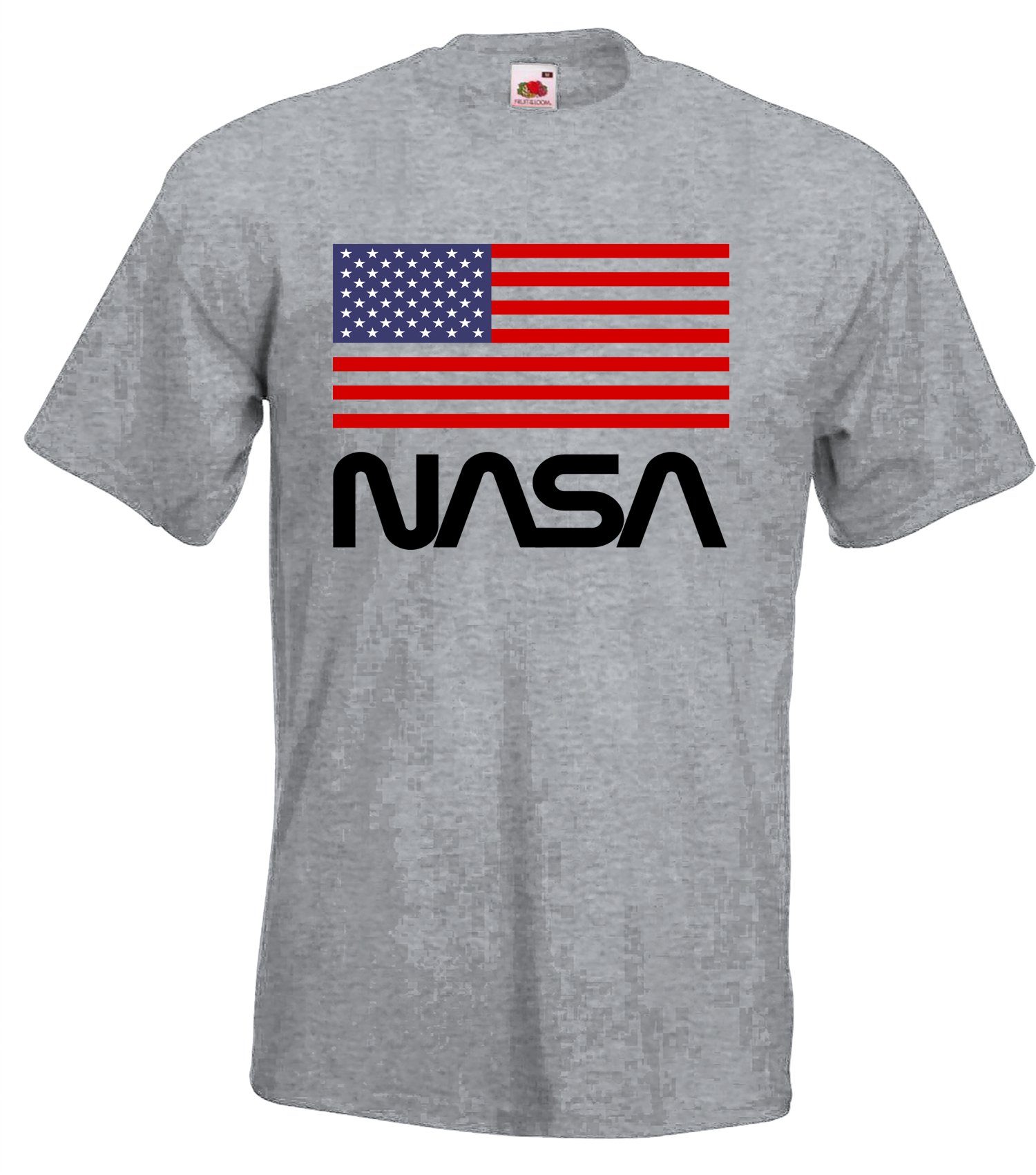 Frontprint T-Shirt Grau Youth trendigem Herren T-Shirt mit NASA USA Designz