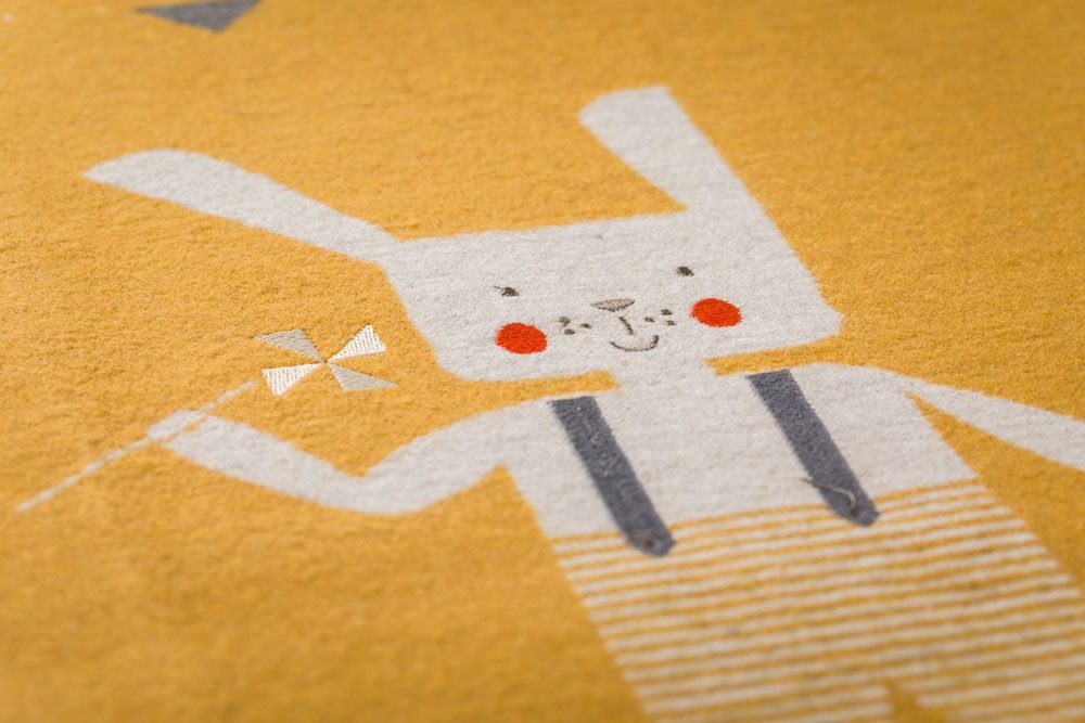 Babydecke Juwel mit Stick 'Hase' 70 x 90 cm, DAVID FUSSENEGGER