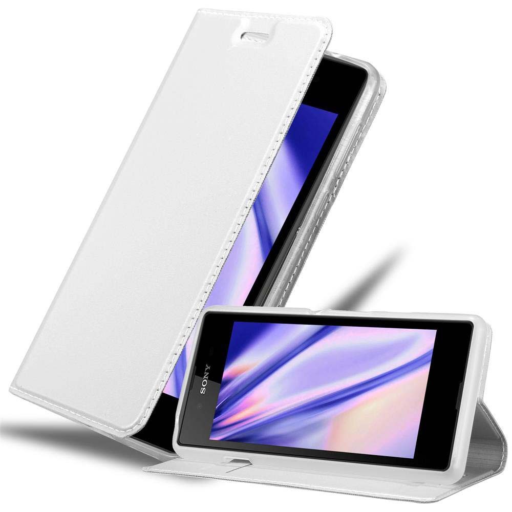 Cadorabo Handyhülle für Sony Xperia E3 Hülle Sony Xperia E3, Schutzhülle Hülle mit Standfunktion, Magnetverschluss und Kartenfach