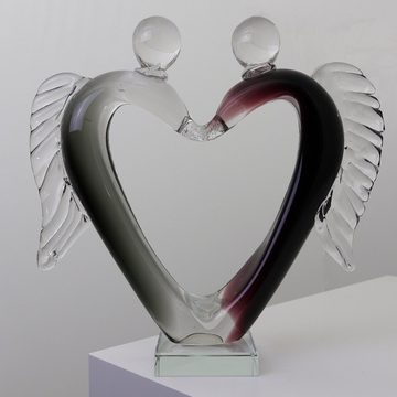 Aubaho Dekofigur Glasskulptur Glasfigur Figur Skulptur Liebe Glas Paar Liebespaar Hochz