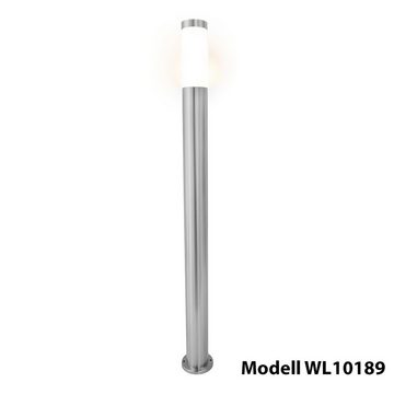 Grafner Gartenleuchte Edelstahl Wegleuchte WL10189 Gartenlampe 100 cm, ohne Leuchtmittel, Sockel Ø - 11 cm, Wegleuchte, für LED geeignet