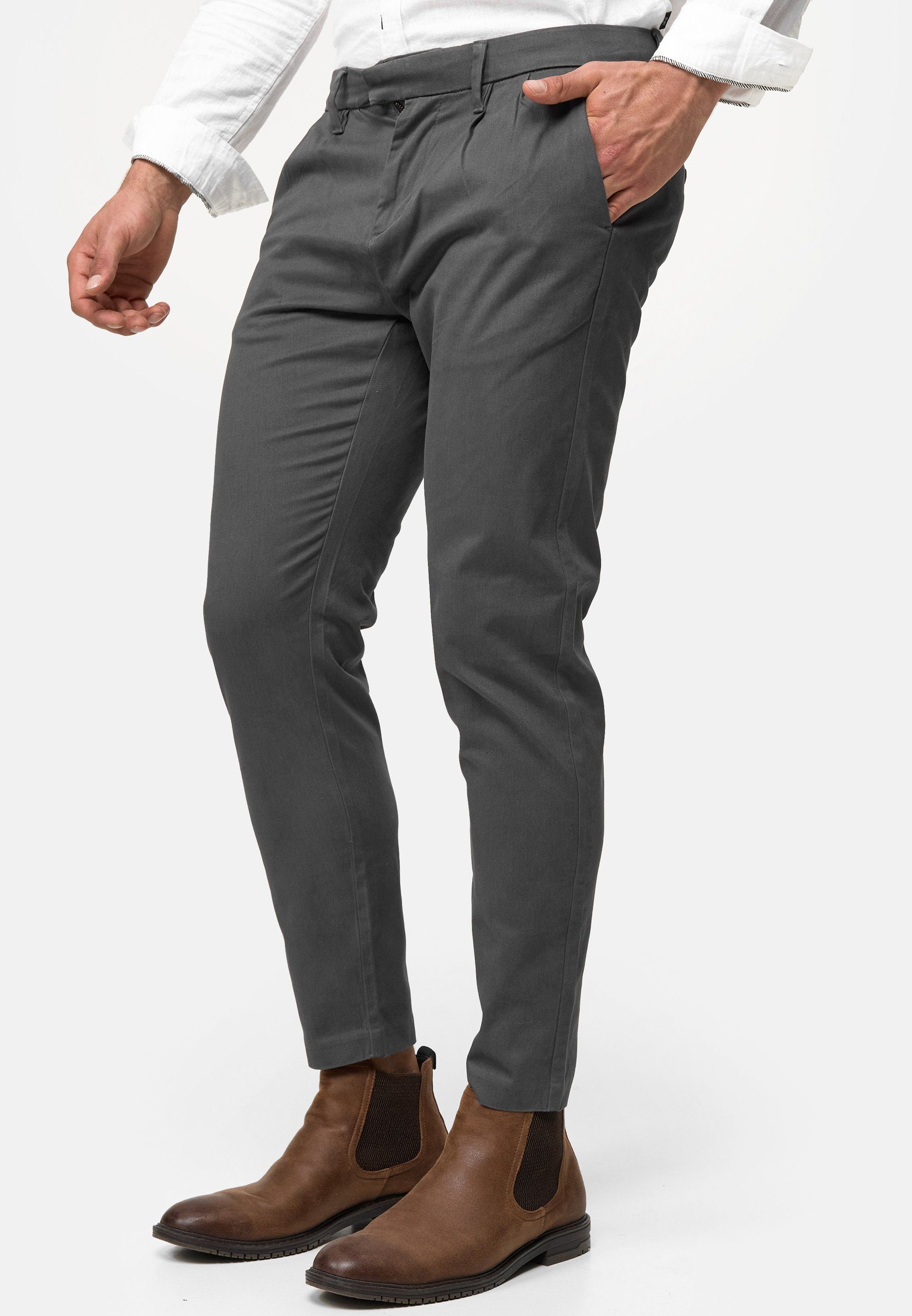 Indicode Grey Chinohose Ignazo Dk