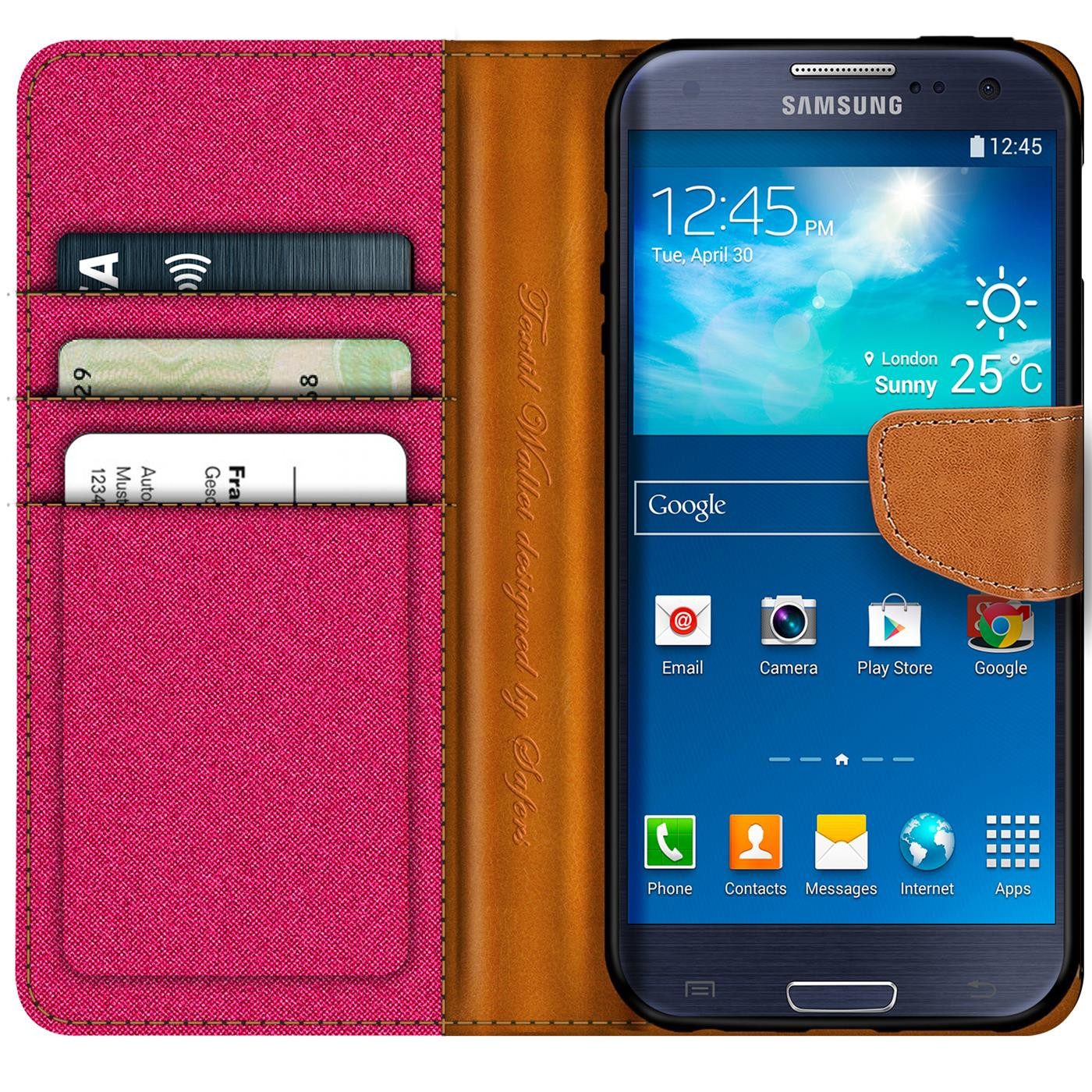 CoolGadget Handyhülle Flip Case Wallet Cover Book Tasche für Samsung Galaxy S3 Mini 4 Zoll, Handy Tasche mit Kartenfach Book Schutzhülle