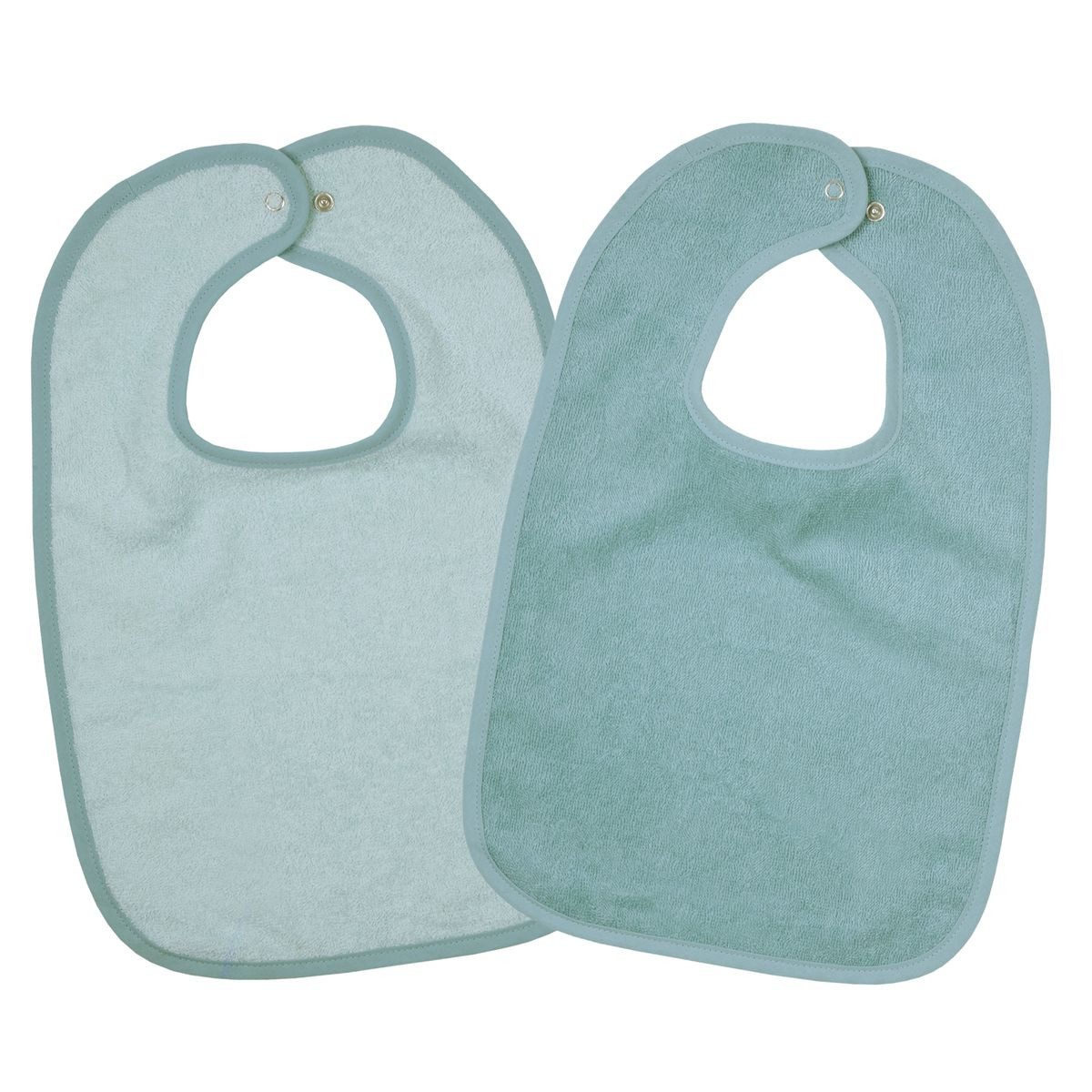 Wörner Lätzchen Mint, 2er Set Baby Lätzchen Kinderlätzchen mit Druckknopf 100% Baumwolle