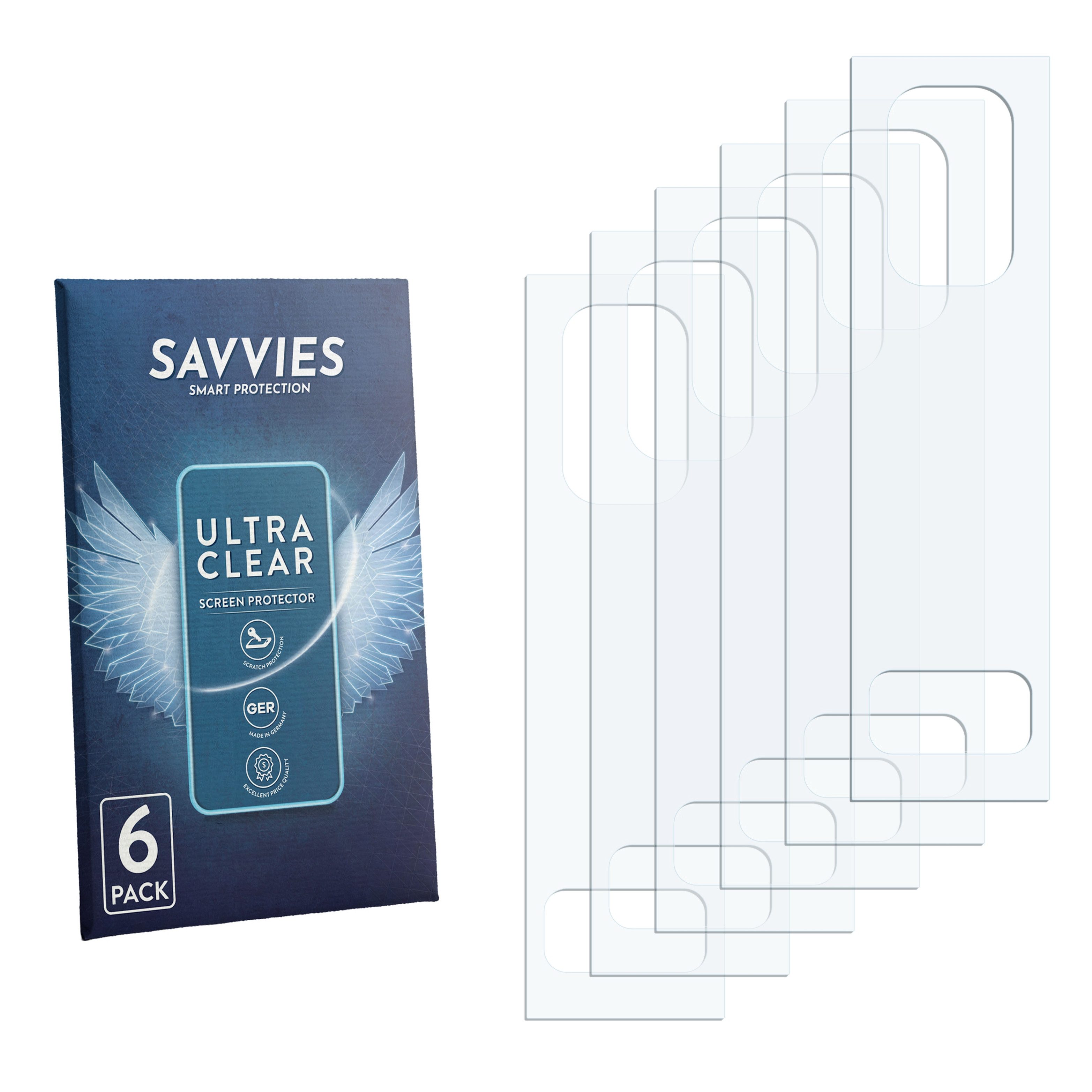 Savvies Displayschutzfolie Schutzfolie für GeekVape Solo 3, 6 Stück, Displayschutz Schutz Folie Klar Transparent