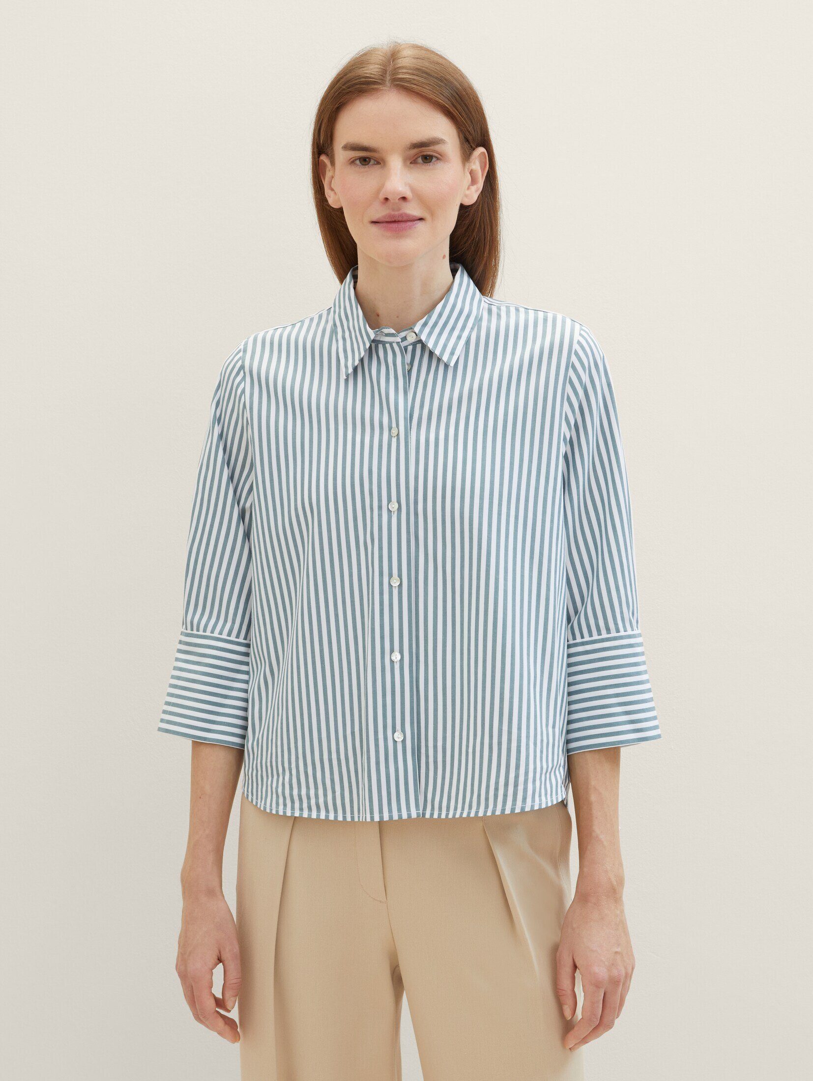 Langarmbluse Gestreifte Bluse mit TENCEL™ Lyocell