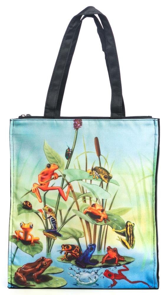 Luckyweather not just any other day Shopper Einkaufstasche / Twinbag Motiv FROG FAMILIY (1-tlg., 1 Stück Shopping Bag), Schultertasche beidseitig bedruckt mit Motiv bedruckt