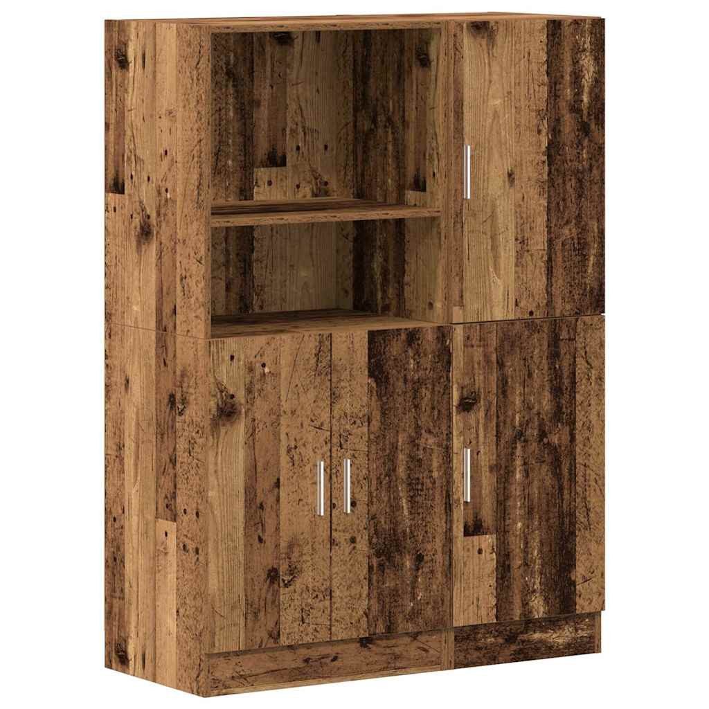 vidaXL Regal 2-tlg. Küchenschrank-Set Altholz-Optik Holzwerkstoff, günstig online kaufen