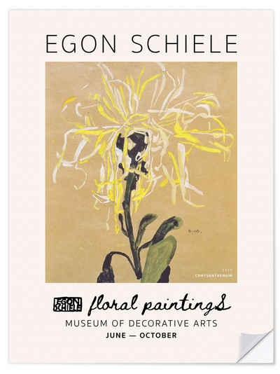 Posterlounge Wandfolie Egon Schiele, Floral Paintings – Chrysanthemum, 1910 II, Wohnzimmer Malerei