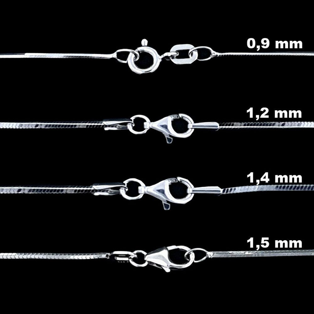 HOPLO Schlangenkette Silberkette Schlangenkette Länge 40cm - Breite 0,9mm - 925 Silber, Made in Germany