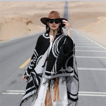 Dekorative Cape Hochwertiges Cape für Damen / Schal / Strickcape (1-St) Hochwertiges Umhängetuch für Damen / Strickcape / Schal / Poncho