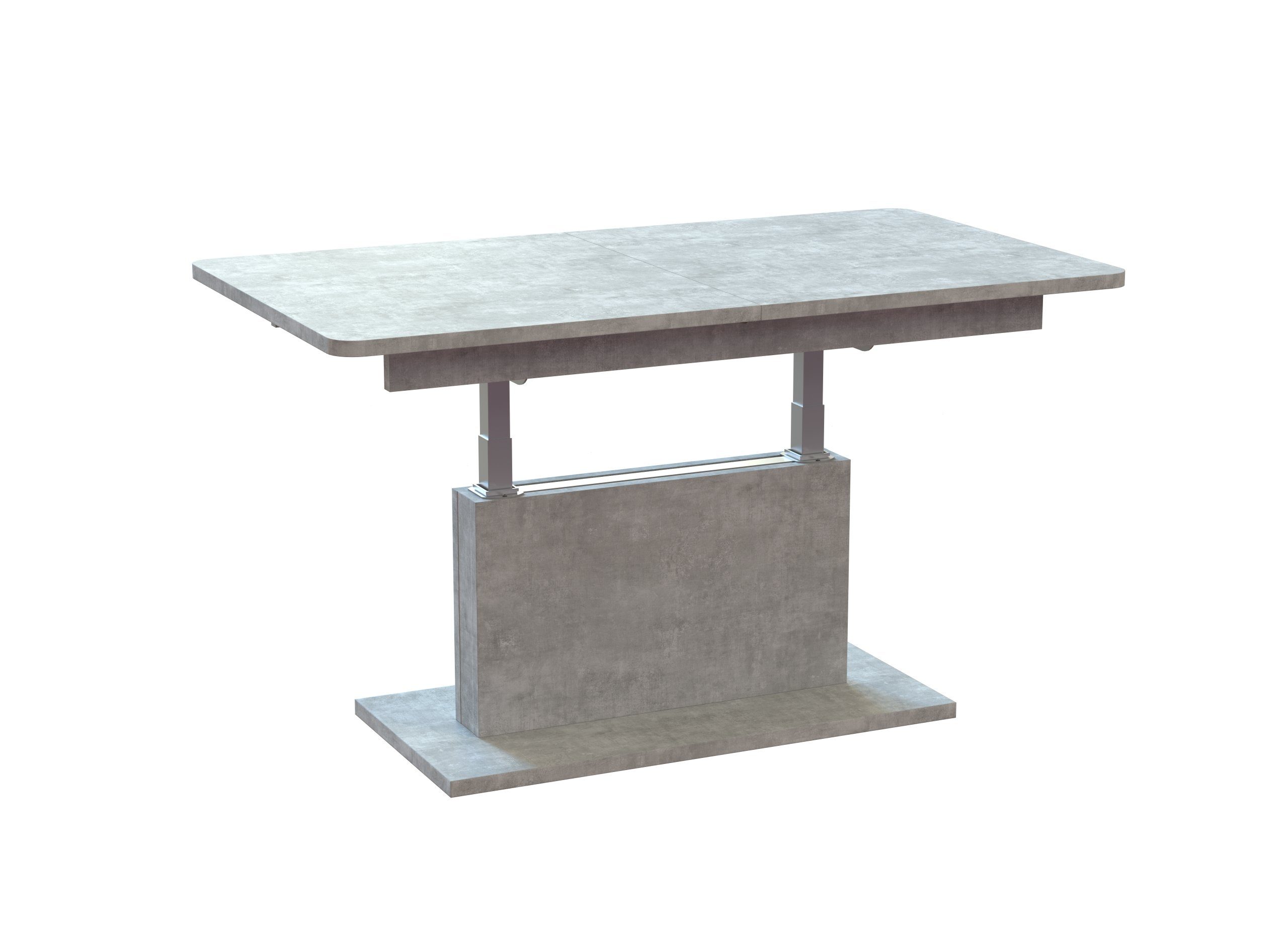 Beton ausziehbar / Beton Couchtisch stufenlos Esstisch Betonoptik designimpex DC-1 höhenverstellbar