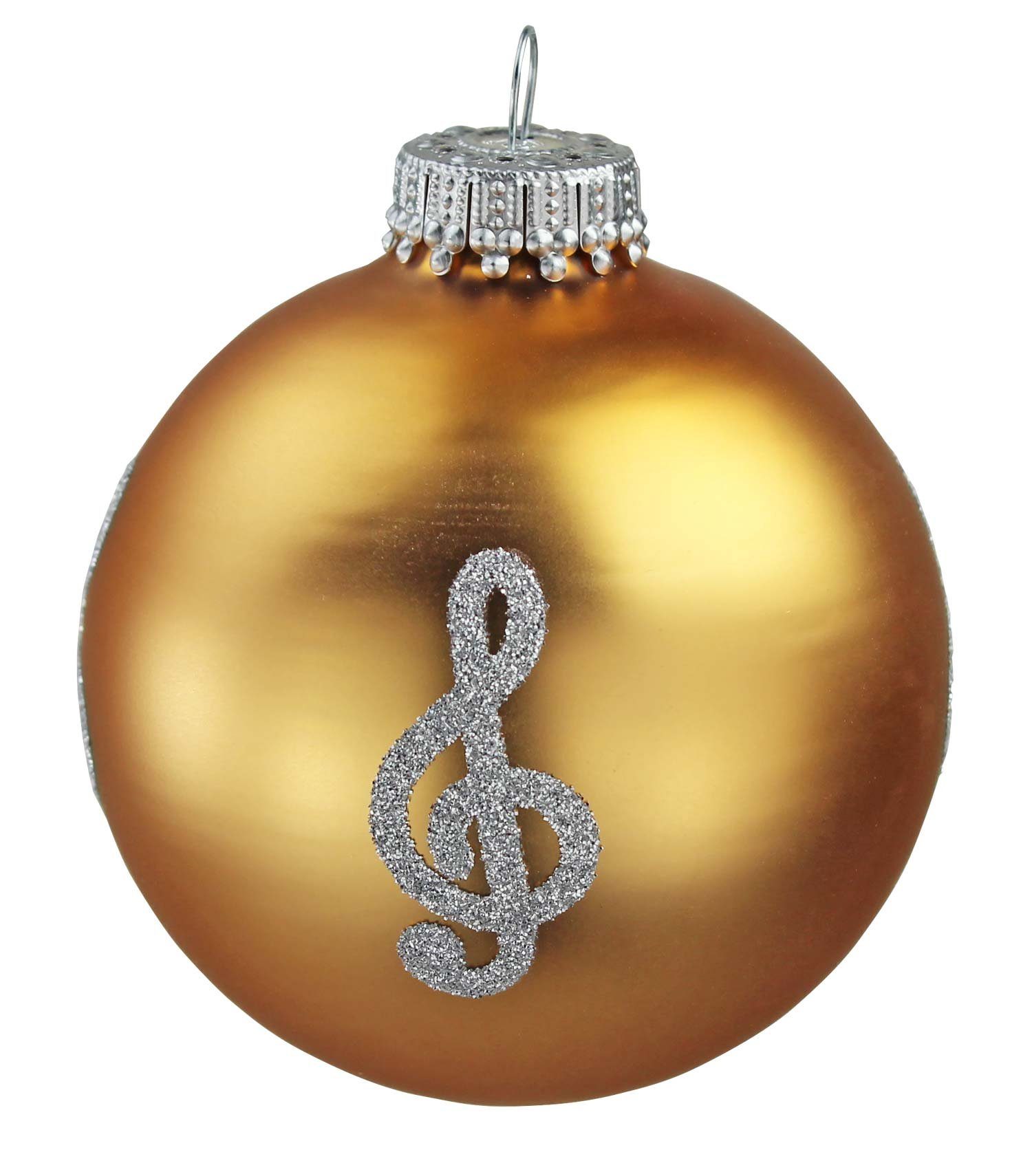mugesh Weihnachtsbaumkugel Weihnachtskugel Violinschlüssel, für Musiker gold