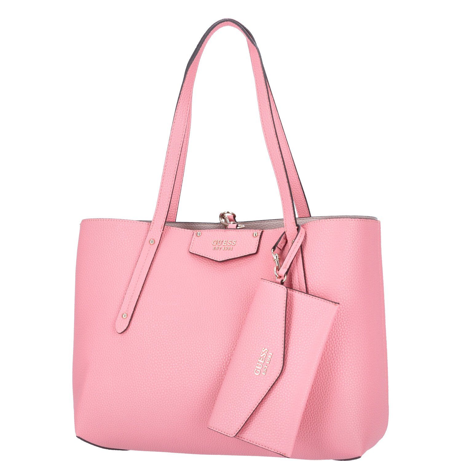 Guess Umhängetasche GUESS Damen Schultertasche Eco Brenton pink (1, 1-tlg., 1)