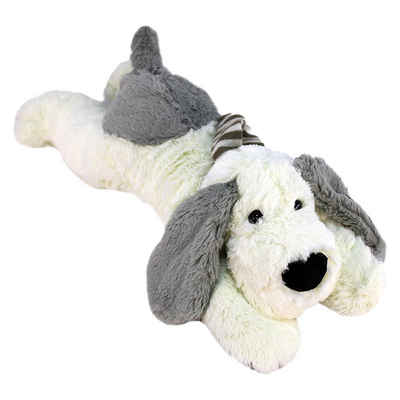Tierkuscheltier Kuscheltier Hund liegend braun & weiß - ca. 55 cm