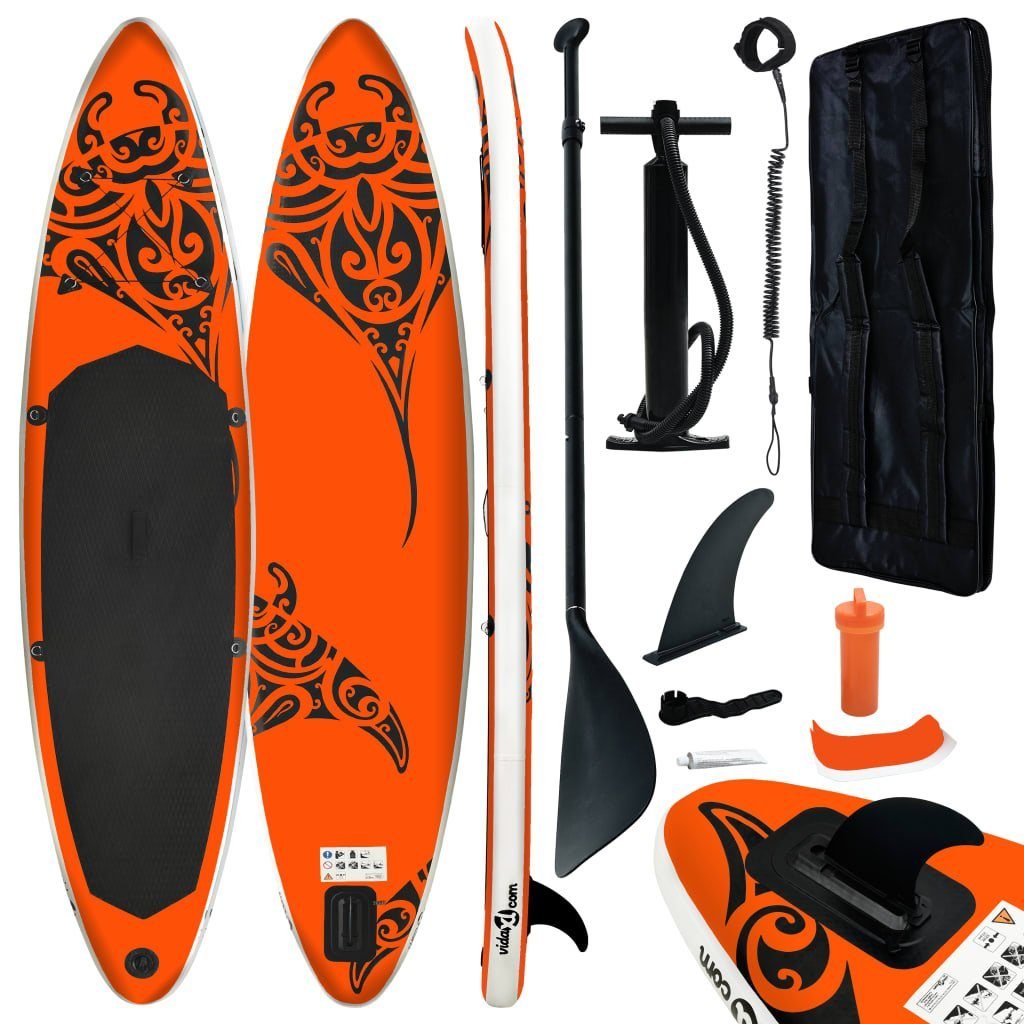 DOTMALL Inflatable Orange Paddle SUP-Board Erwachsene Up cm Set Stand Aufblasbar 366x76x15 für