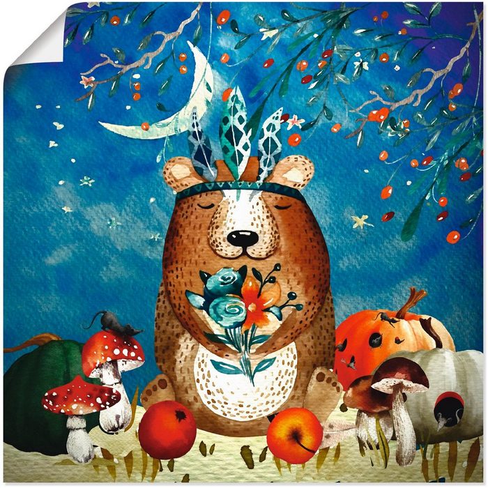 Artland Wandbild Der müde Bär Tiere (1 St) als Alubild Leinwandbild Wandaufkleber oder Poster in versch. Größen
