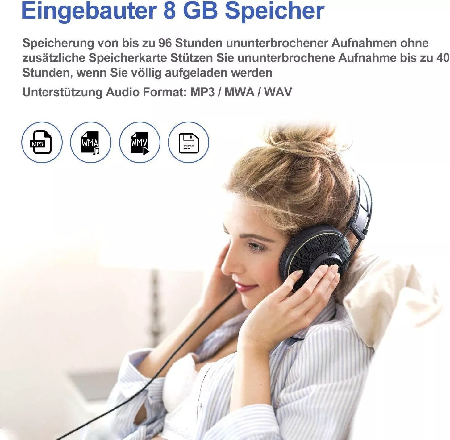 SpionProfi 8GB Mini Voice Recorder Diktiergerät Spion Ton Aufnahmegerät Auto Digitales Aufnahmegerät (Mini Ton Aufnahmegerät mit Geräuscherkennung Spy Wanze Spi – Bild 4 von 5