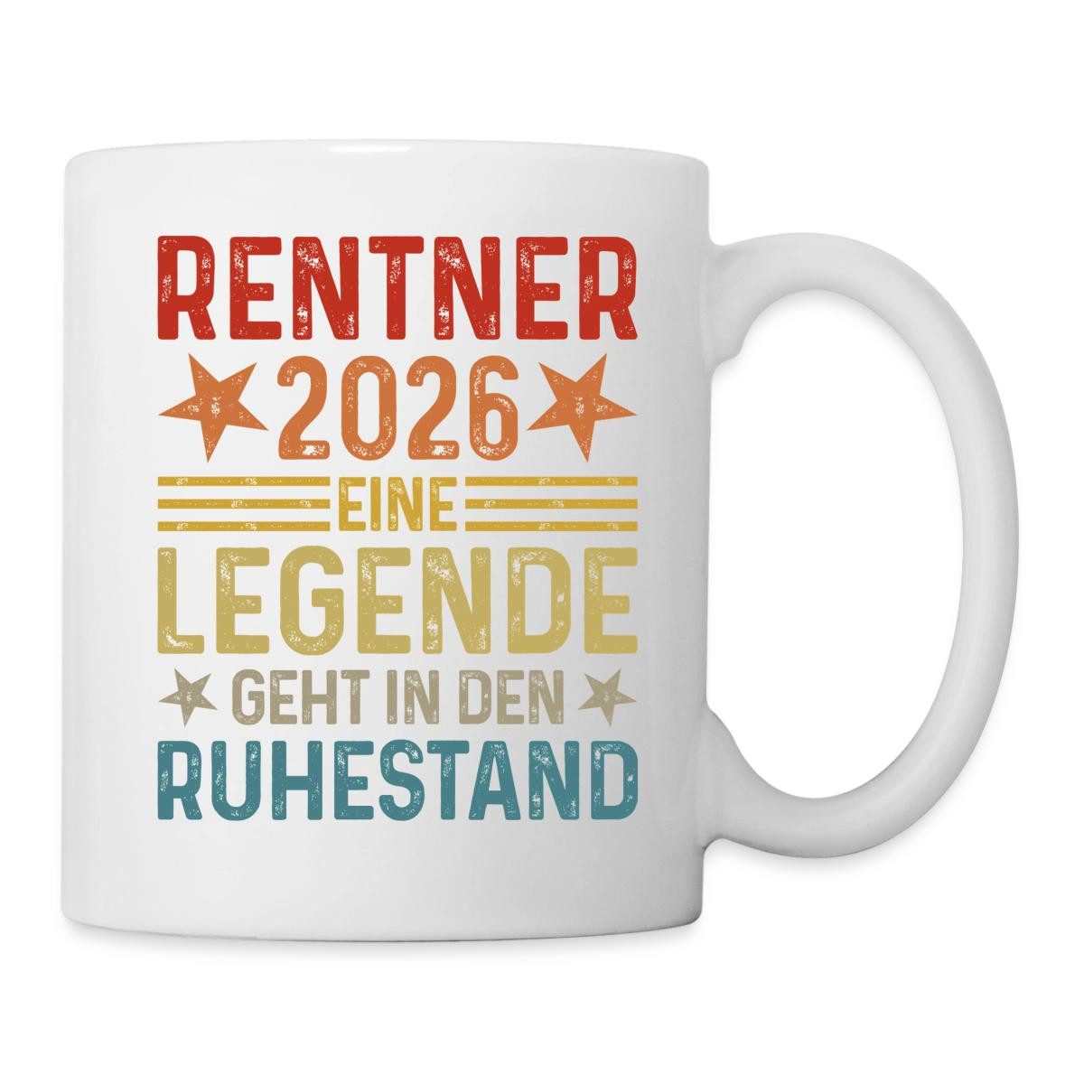 Spreadshirt Tasse Rentner 2026 Legende Geht In Den Ruhestand Tasse, Keramik