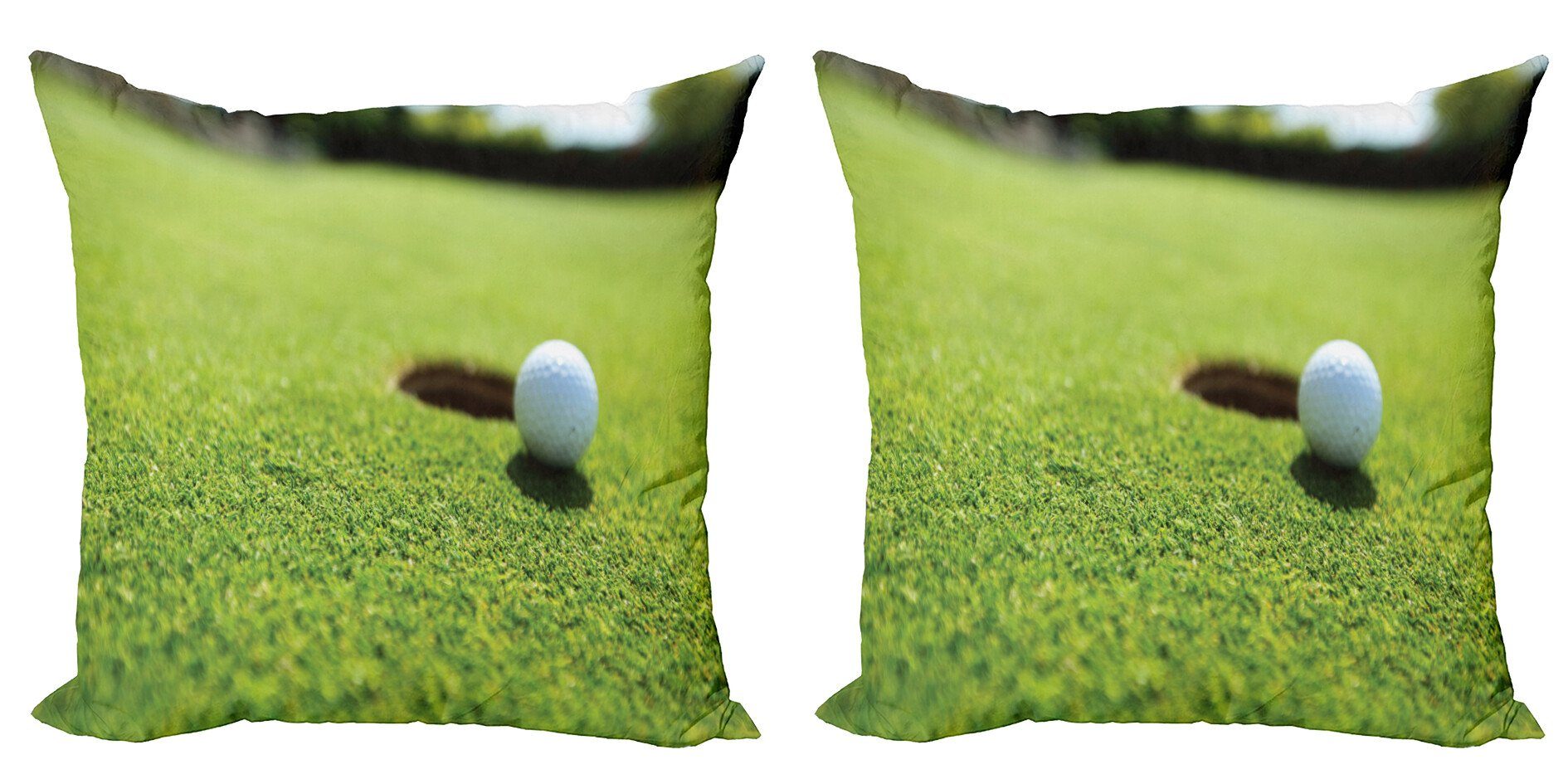 Doppelseitiger Digitaldruck, (2 Abakuhaus Tasse Accent auf Stück), Modern Grass Golfball Kissenbezüge Golf Lippe