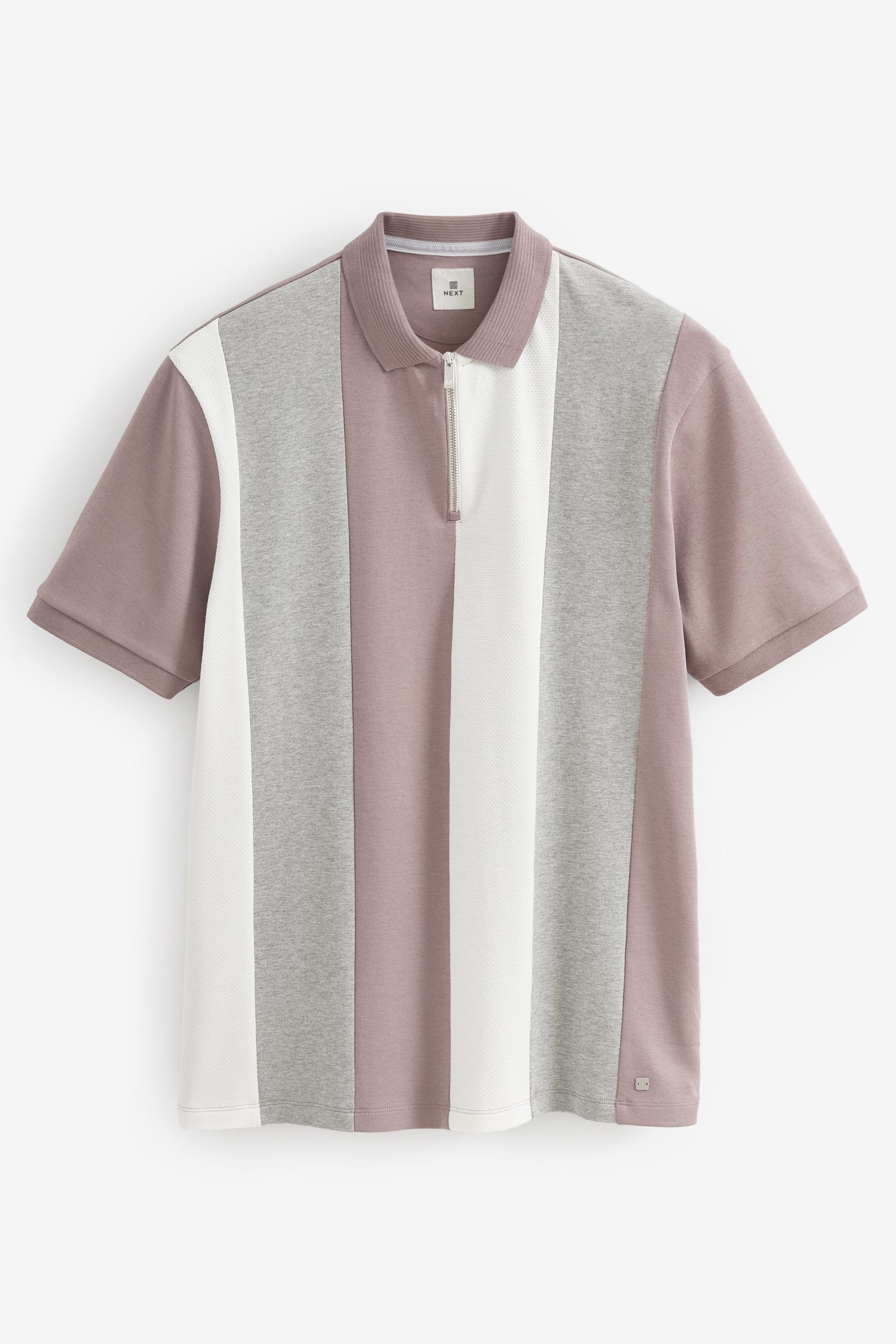 Polohemd Next Pink (1-tlg) in Blockfarben Poloshirt