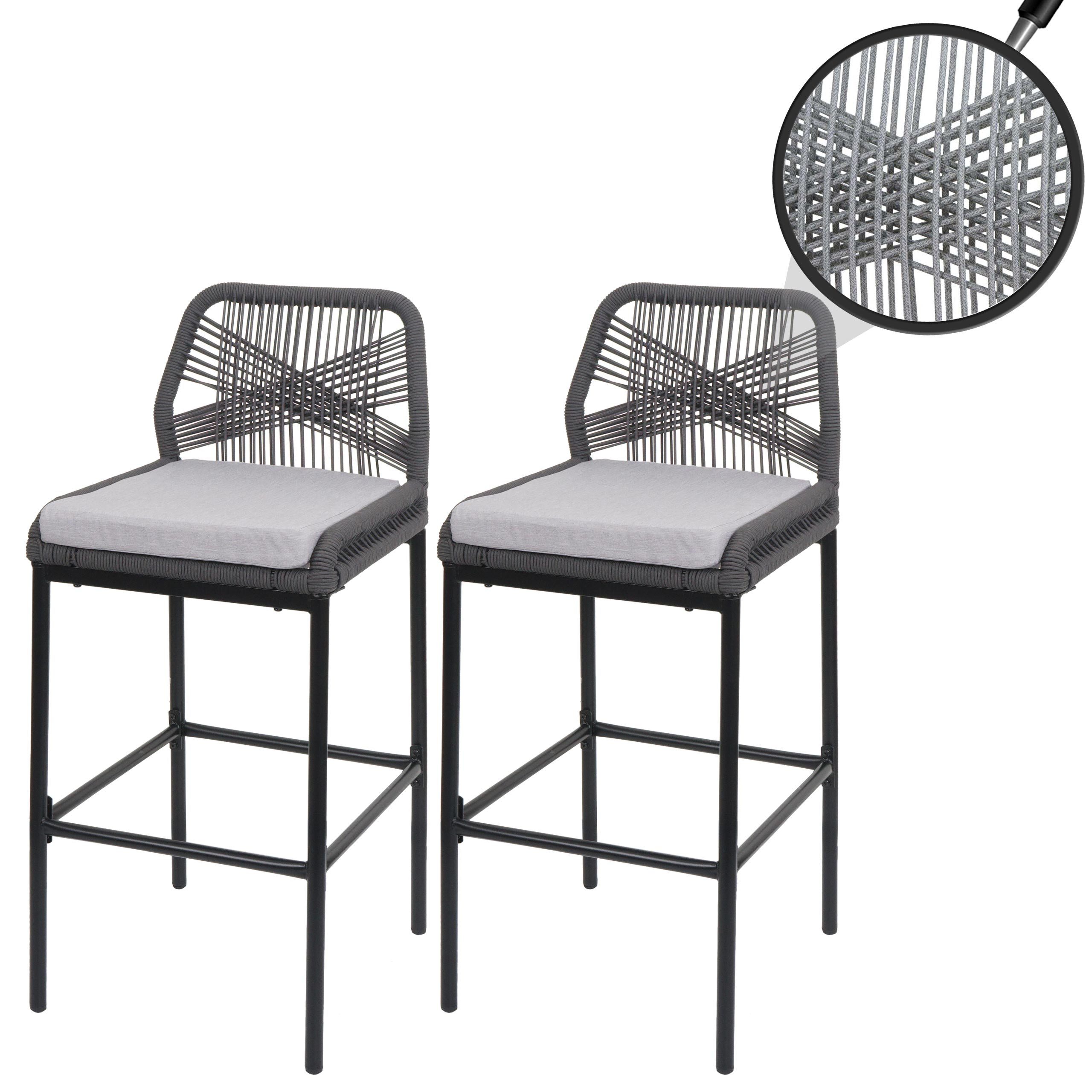 MCW Barhocker MCW-O21-M (2 St), Inkl. Sitzkissen, Stoffqualität 180 g/m, Verstellbare Fußbodenschoner