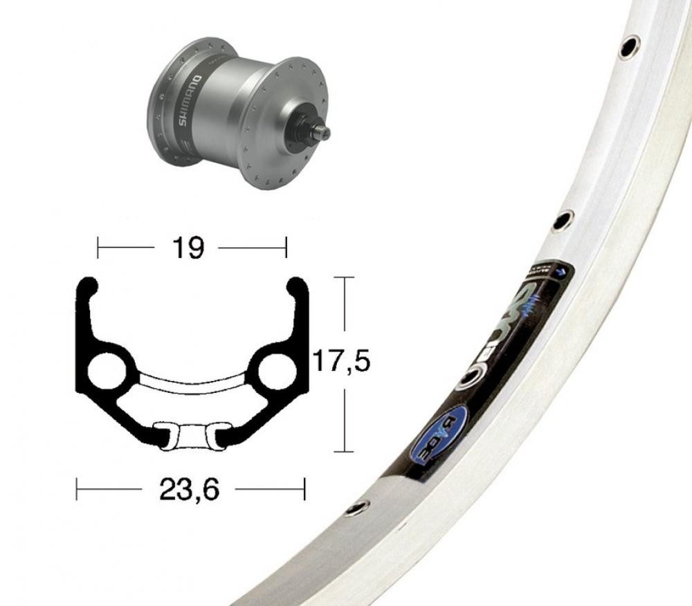 BikeParts Laufrad Bike-Parts Laufrad Vorderrad 28x1.75 Nabendynamo DH-C3003 silber Schne