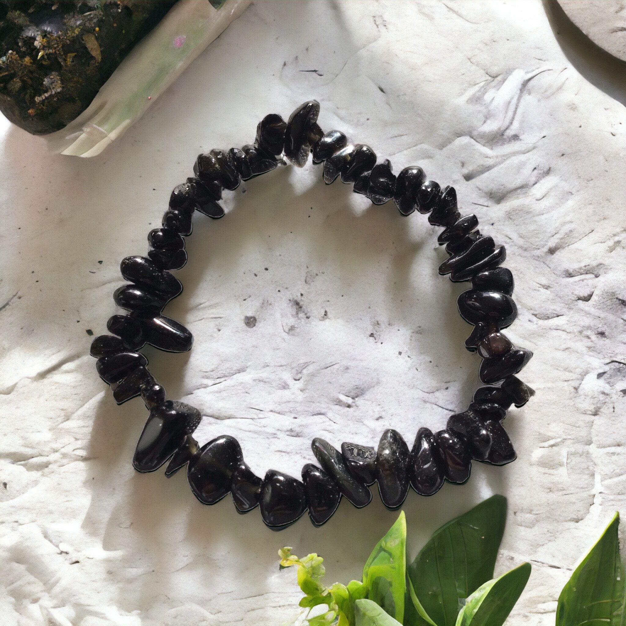 Steinfixx® Armband Turmalin (Schörl) Splitterarmband - Brasilien - starker Schutzstein (Heilstein, 1-tlg., 18 cm Umfang), 100 % echt, Handarbeit