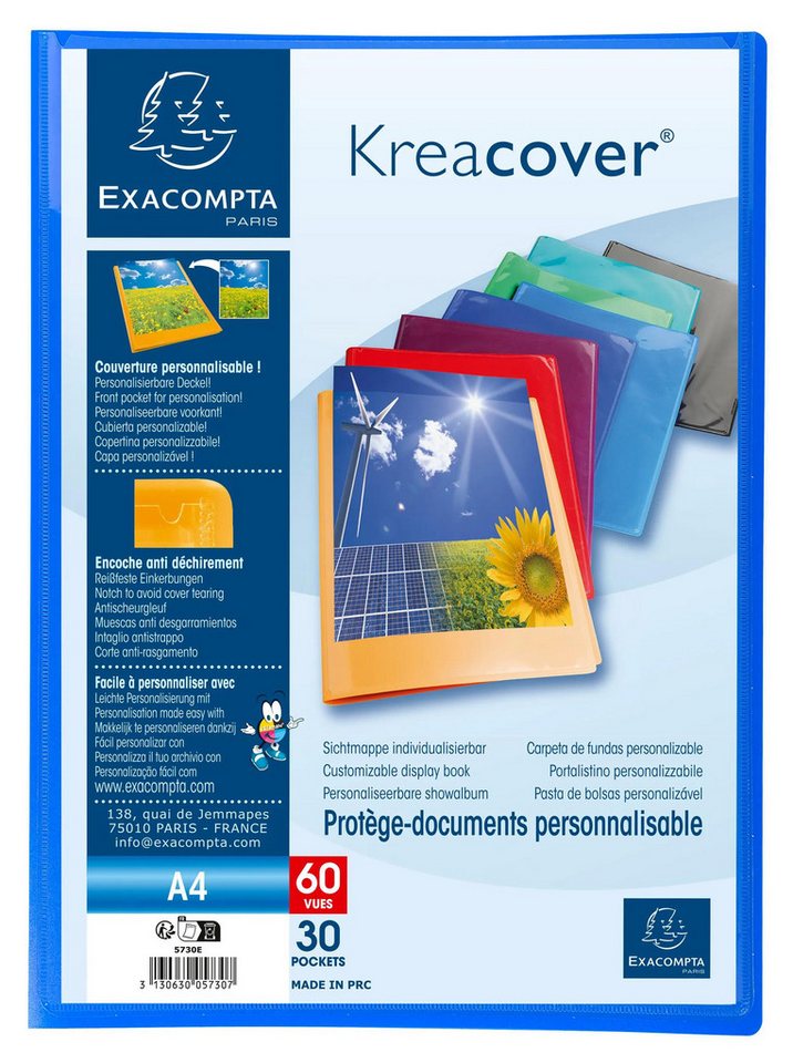 Thumbnail - EXACOMPTA Prospekthülle 12x Sichtmappe PP 500µ + 30 Hüllen Kreacover, A4, sortiert, 5730E, Sichtmappen geschweisst