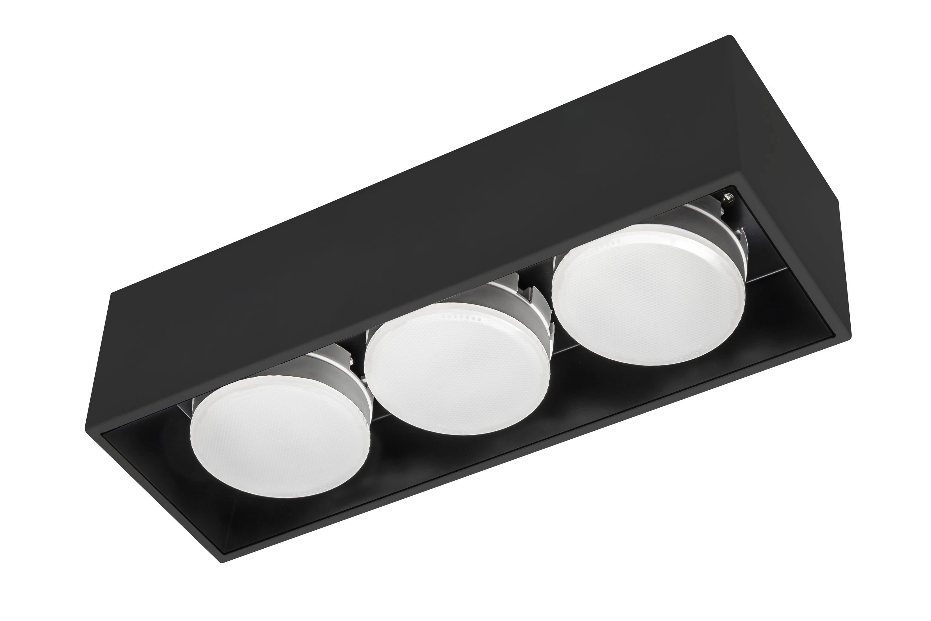 GX53 LED, 2900196 LED's LED schwarz Deckenleuchte bis 12W 3x Deckenleuchte, light