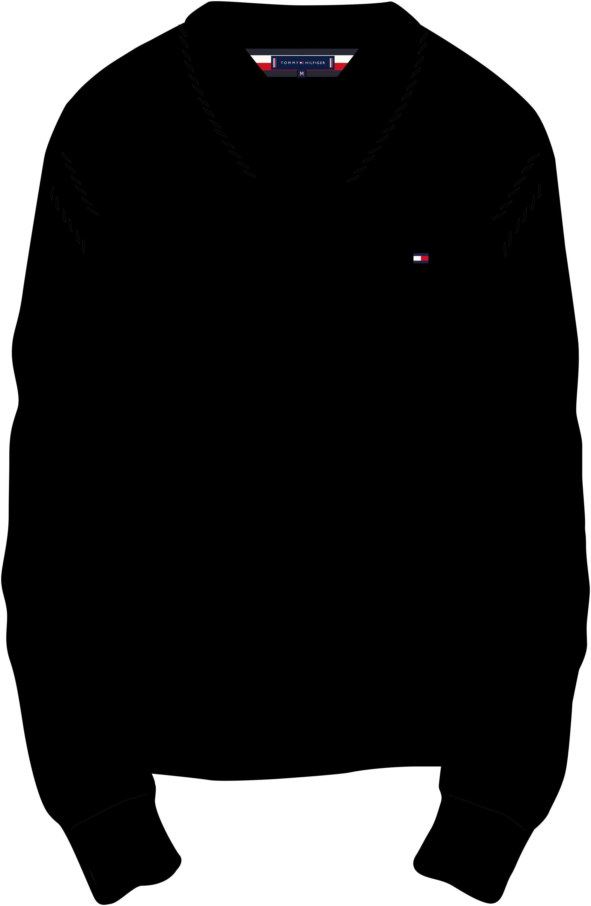 Tommy Hilfiger Big & Tall V-Ausschnitt-Pullover BT-WCC ESSENTIAL V NECK-B Große Größen mit Logostickerei