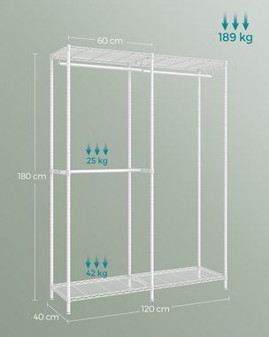SONGMICS Kleiderständer, offener Kleiderschrank, Garderobenständer mit verstellbaren