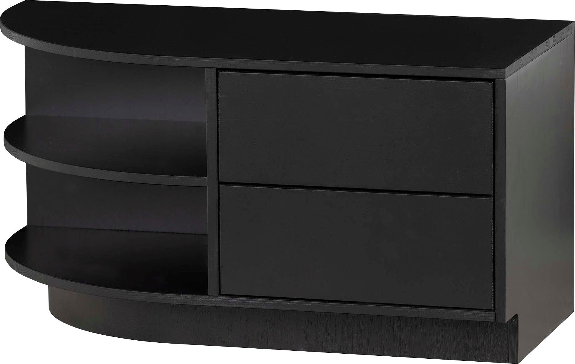 WOOOD Lowboard Finca, Kommode mit abgerundeten Abschlussregal, mit modernem Push-to-Open-System, Breite 78 cm