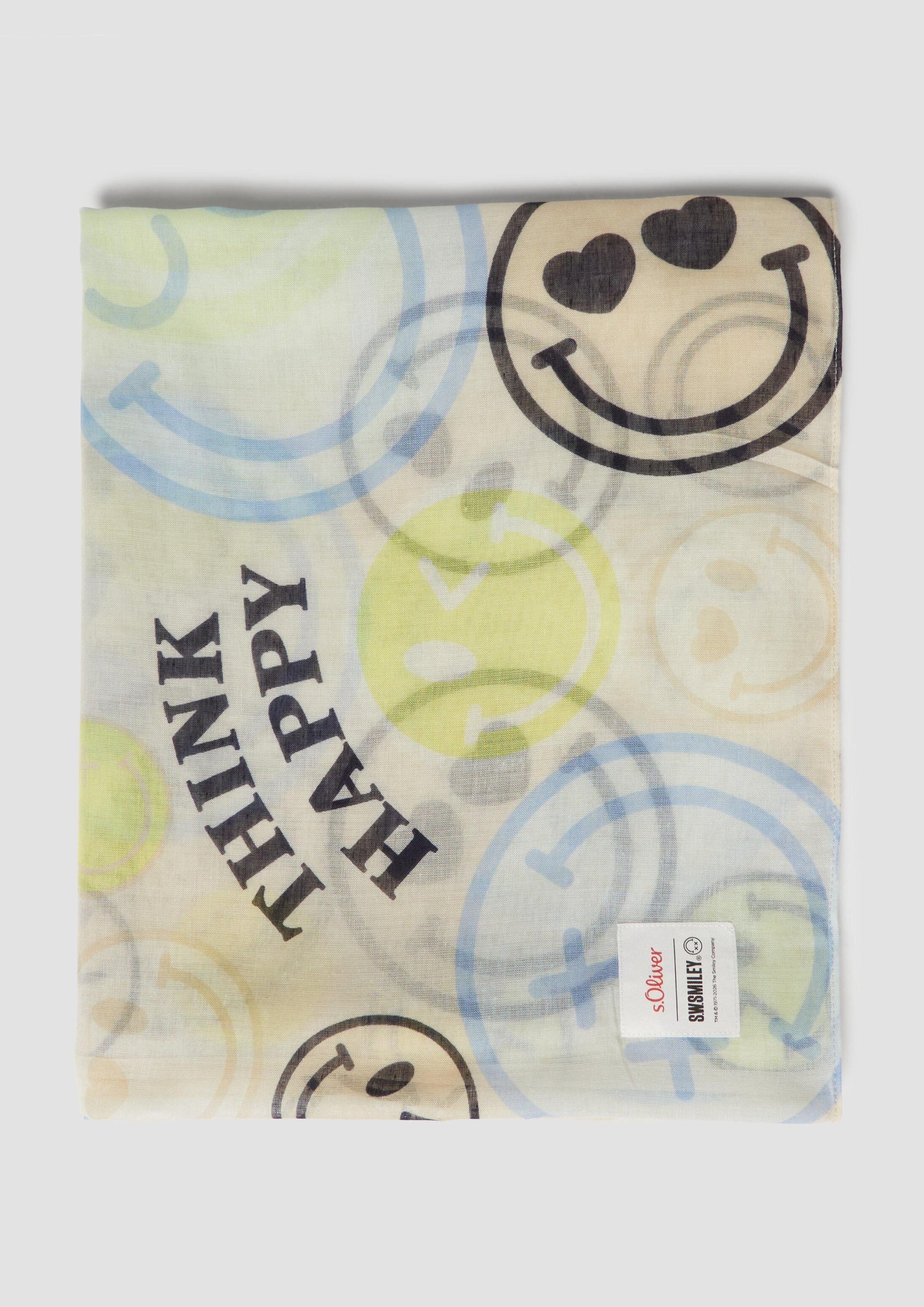 s.Oliver Loop Snood, Loop-Schal mit S.W.-Smiley®-Print