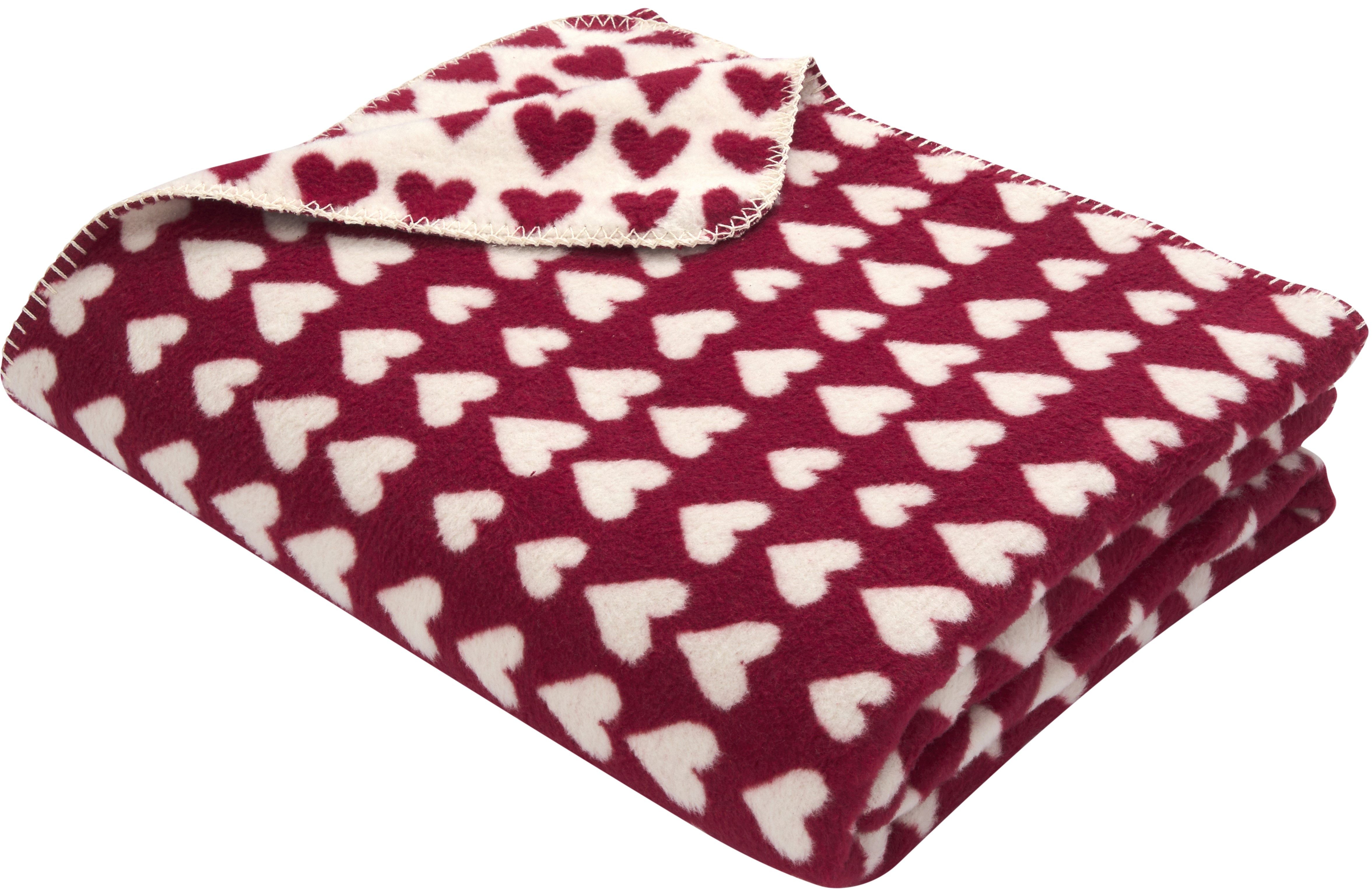 Wohndecke Kurzflor Savona 'Herzen' 150 x günstig online kaufen