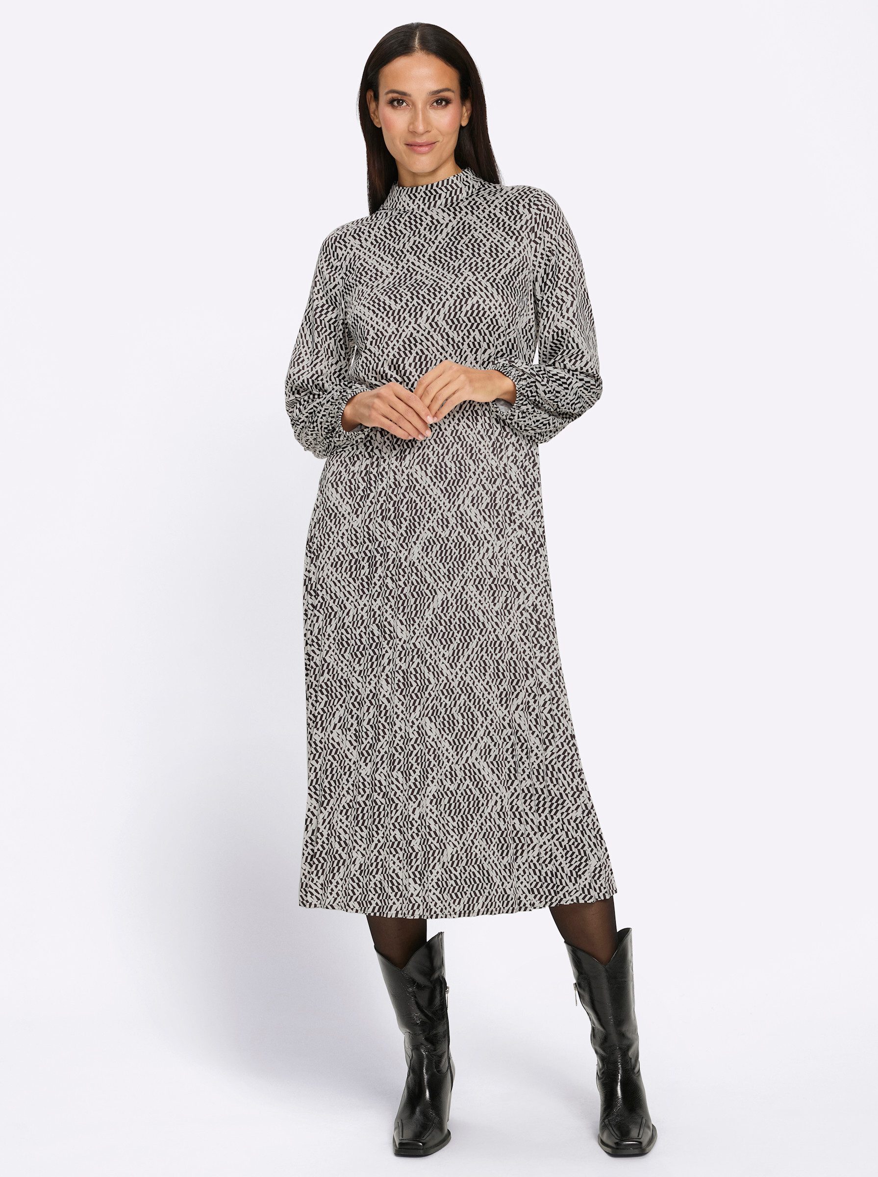 heine Etuikleid Druck-Kleid Langarm