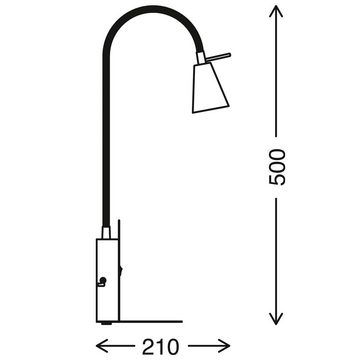 etc-shop LED Wandleuchte, Leuchtmittel inklusive, Warmweiß, Wandstrahler schwarz Wandlampe Flexospot schwenkbare Wandleuchte mit