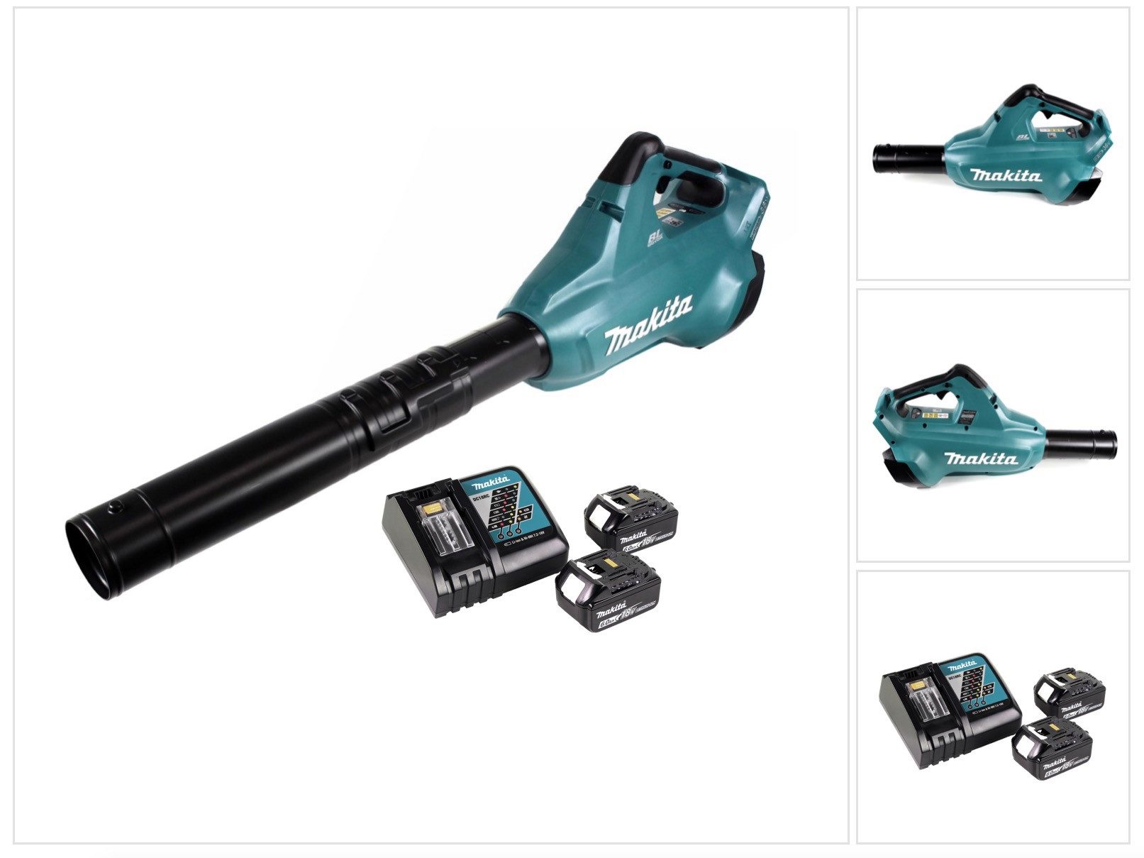 Makita Akku-Laubbläser DUB 362 RG Akku Laubbläser 2x18V + 2x Akku 6,0Ah + Ladegerät