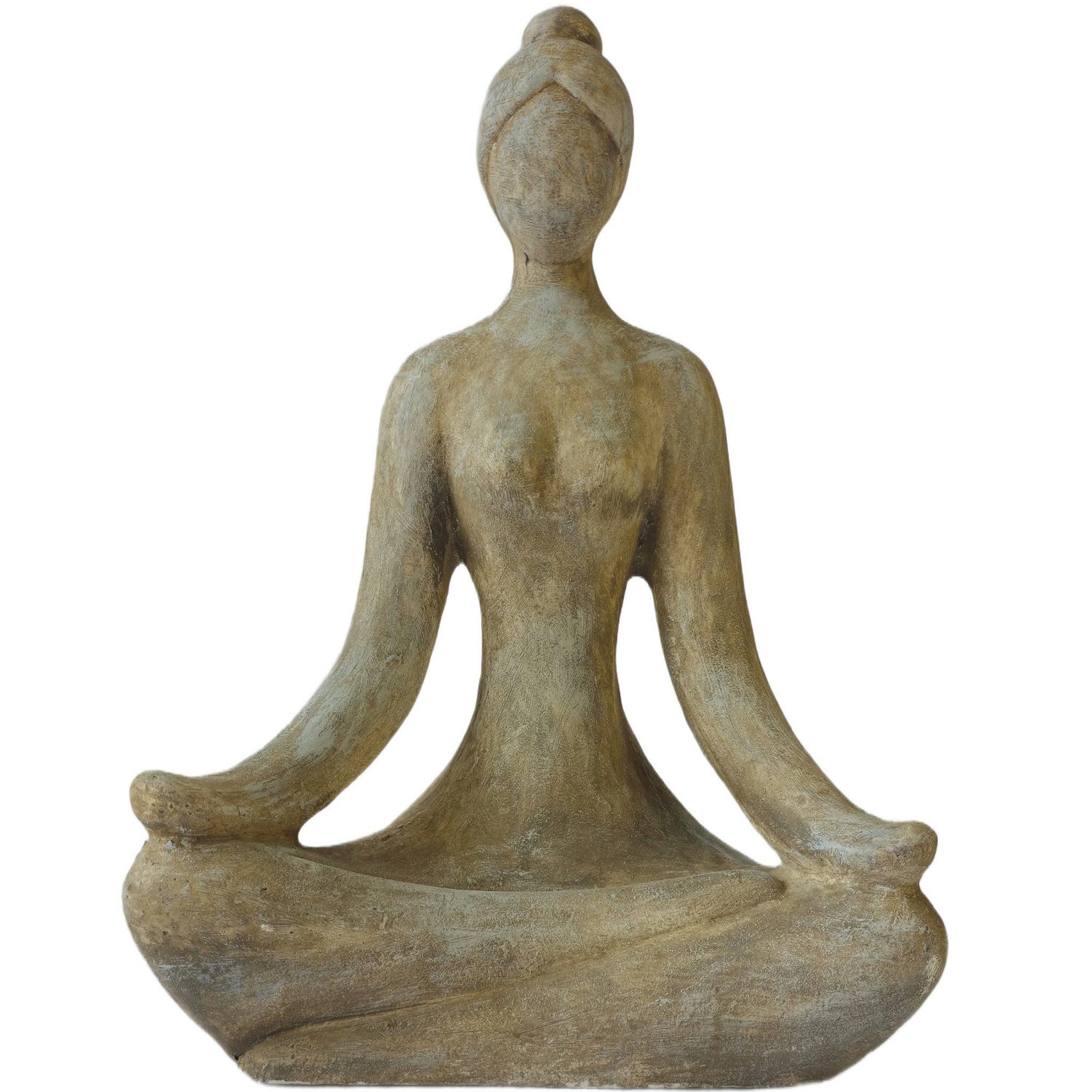 INtrenDU Gartenfigur Dekofigur Gartenfigur Yogalady 46cm, günstig online kaufen