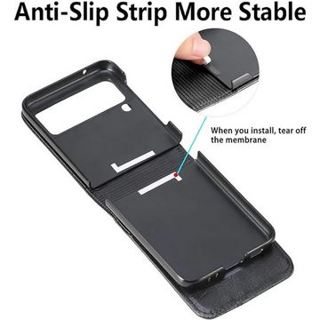 SmartUP Smartphone-Hülle Für Samsung Galaxy Z Flip 4 Flip Hülle Case Klapphülle Schutzhülle, integrierte Kartenfächer