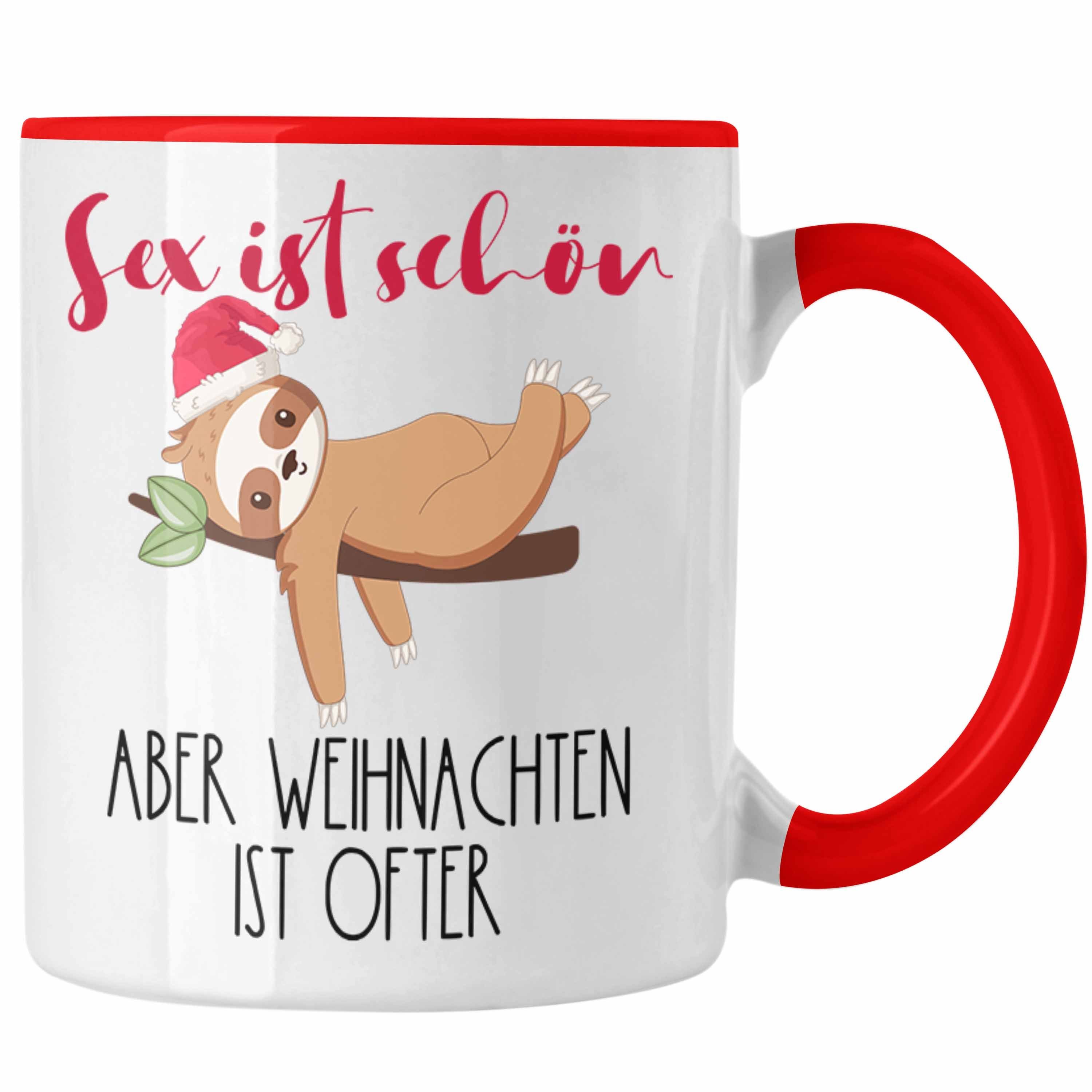 Trendation Tasse S** Ist Schön Aber Weihnachten Ist Öfter Tasse Geschenk Freunde mit Hu Rot | Teetassen