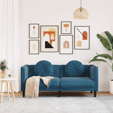 vidaXL Sofa Sofa mit Kissen 2-Sitzer Blau Samt