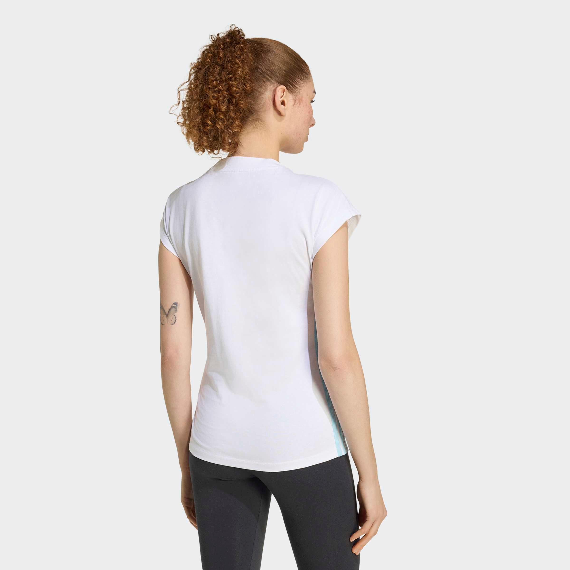 adidas Sportswear T-Shirt ESSENTIALS 3-STREIFEN SINGLE JERSEY sportlicher Stil, in normaler Länge, mit Rundhalsausschnitt – Bild 2 von 5