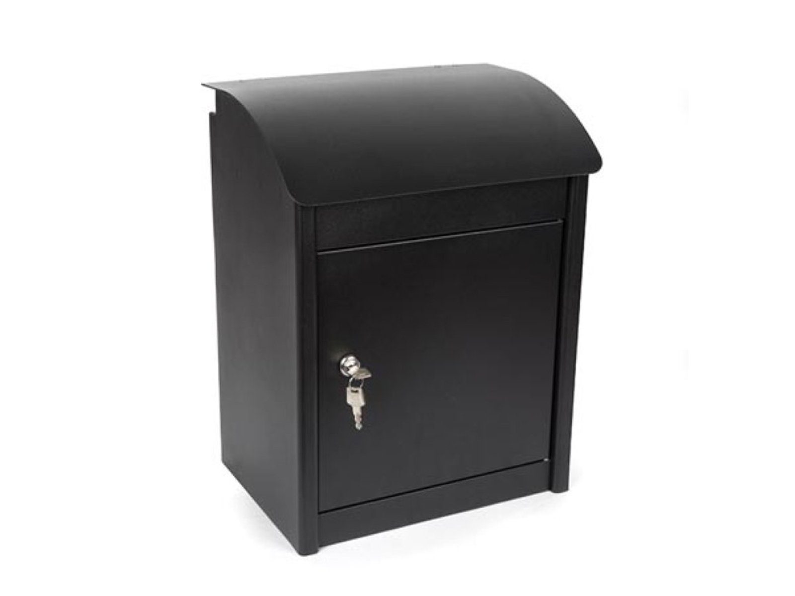 PEREL Paketbox, Stand Paket-Briefkasten mit Paketfach Paketkasten für Zuhause Schwarz